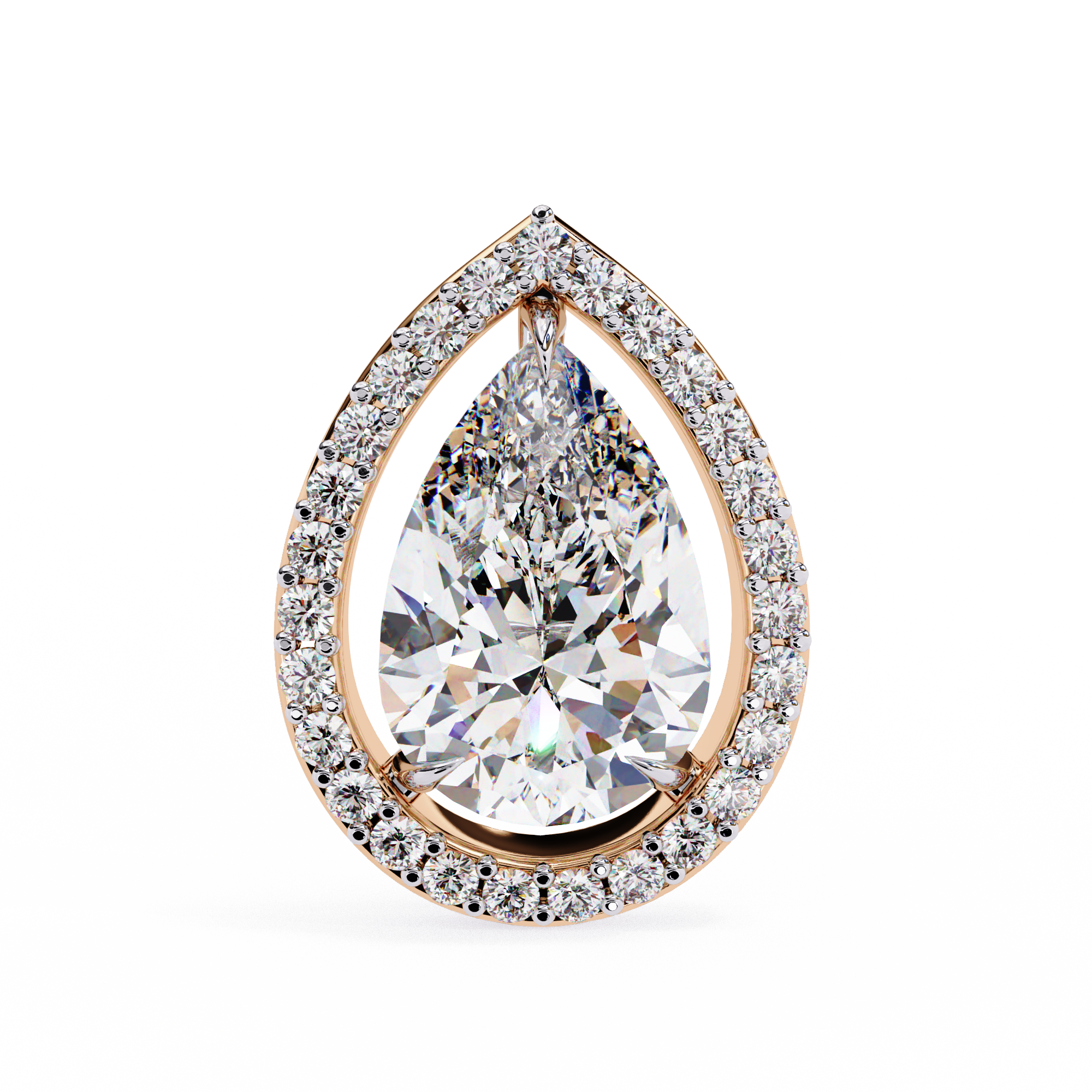1.62 CT Natural Diamond Pear Halo Stud Earrings