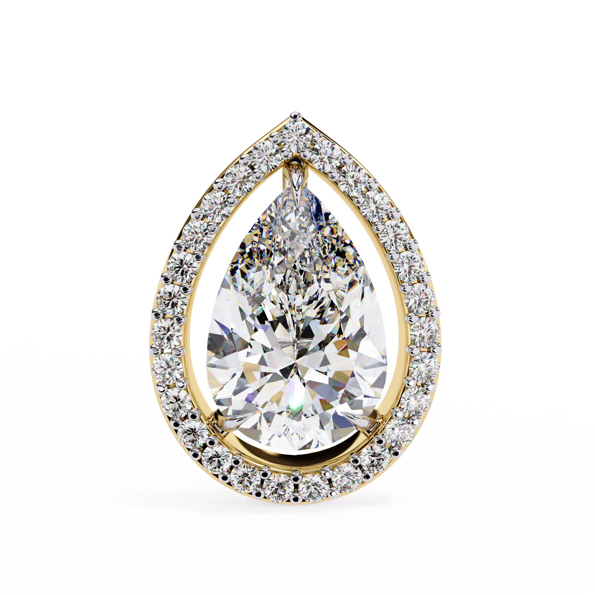 Eternal Pear Glow: 1.62 Carat EF/VS Lab Grown Diamond Halo Stud Earrings