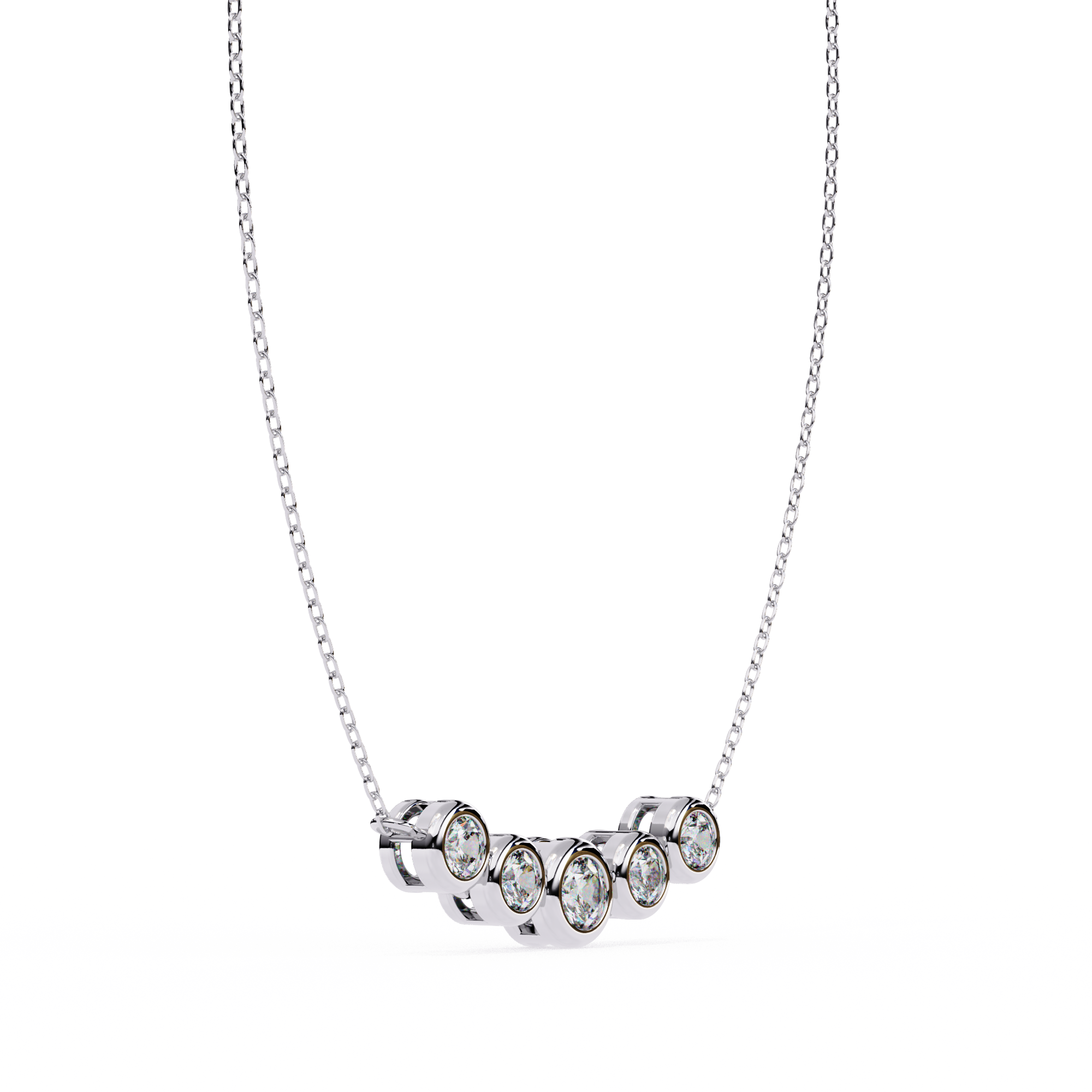 Solitairekart 0.26ct Bezel-Set Natural Diamond Bar Necklace-HI Color, VS-SI Clarity