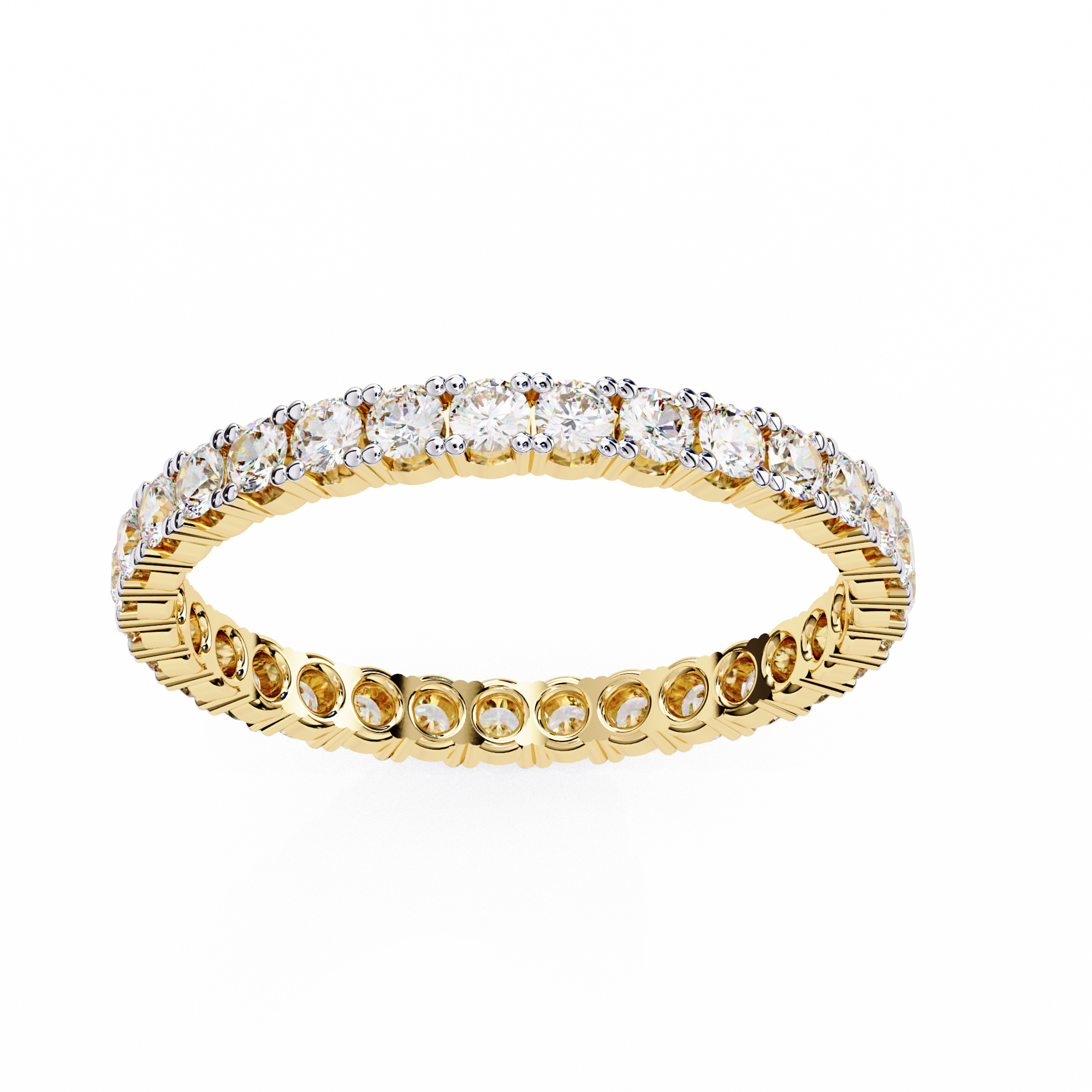 0.99 Carat Round Prong Set Lab Grown Diamond Eternity Ring