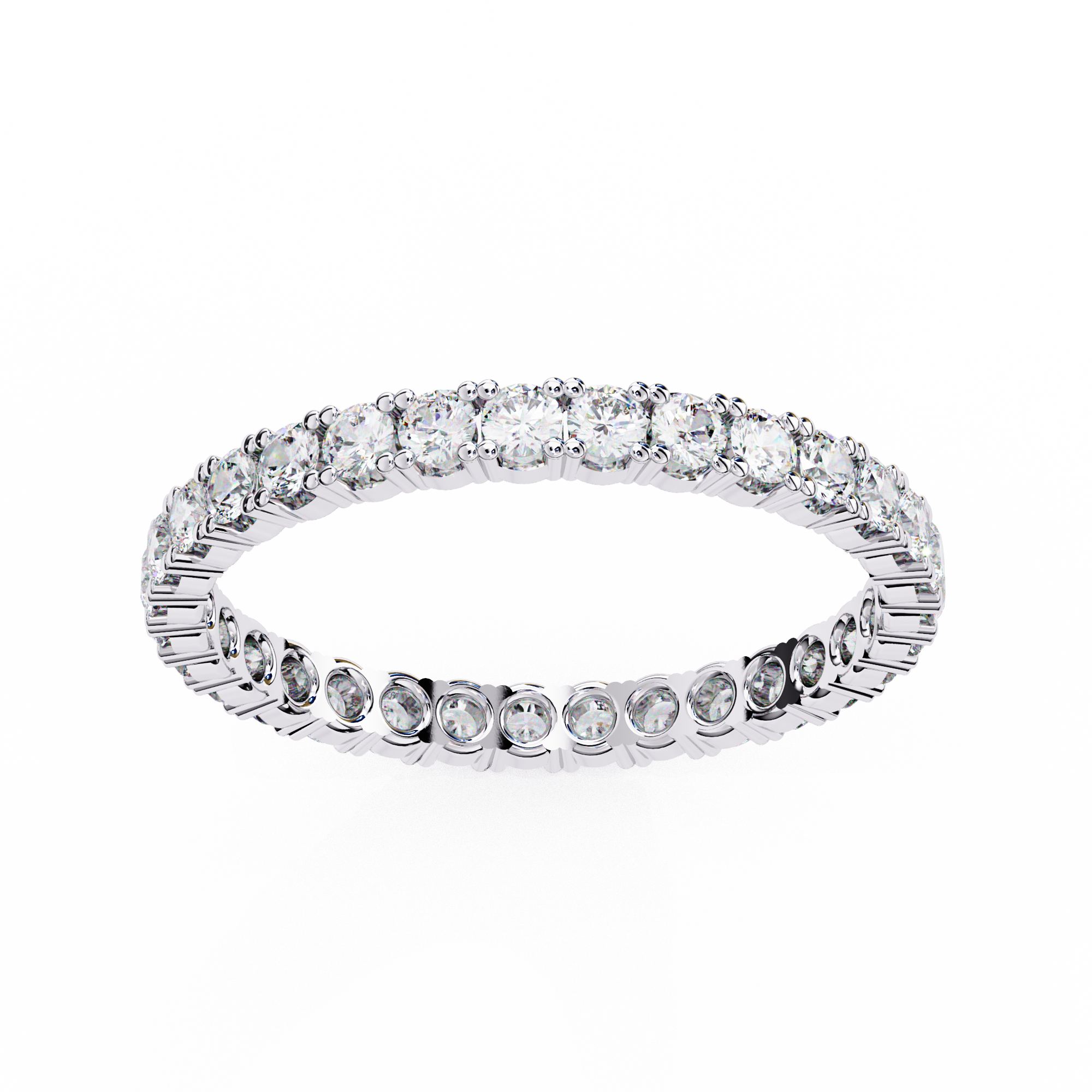0.99 Carat Round Prong Set Lab Grown Diamond Eternity Ring