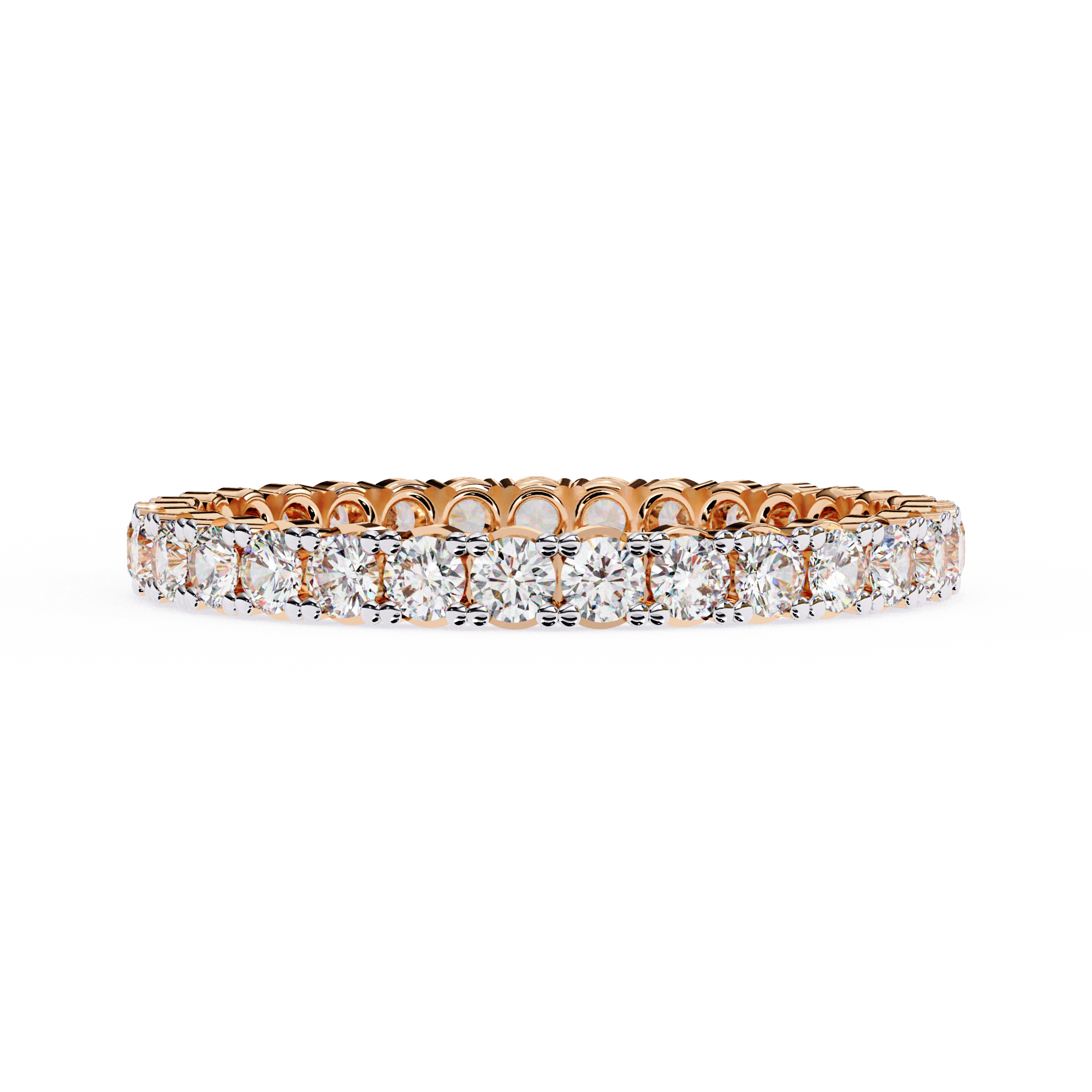 0.99 Carat Round Prong Set Lab Grown Diamond Eternity Ring