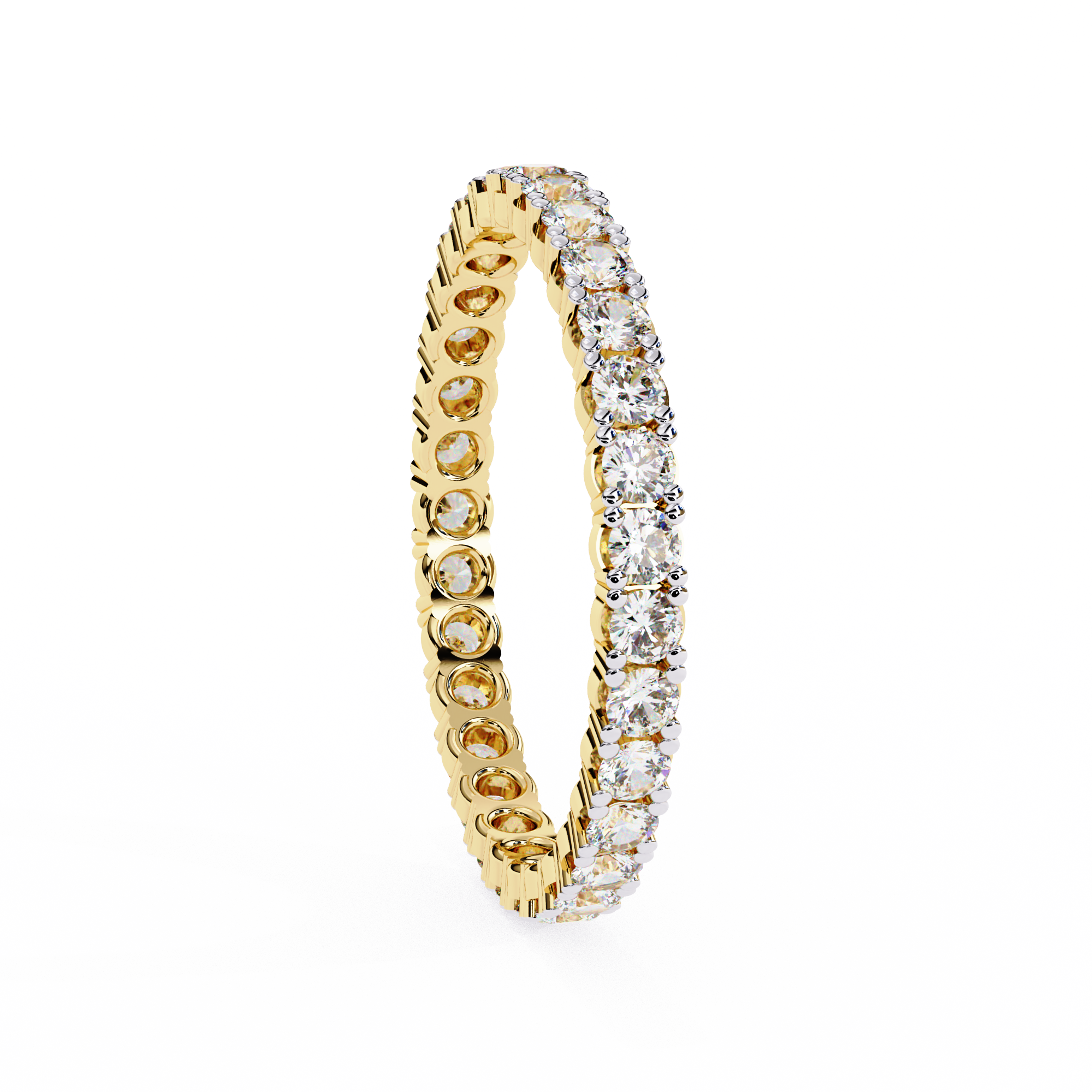 0.99 Carat Round Prong Set Lab Grown Diamond Eternity Ring