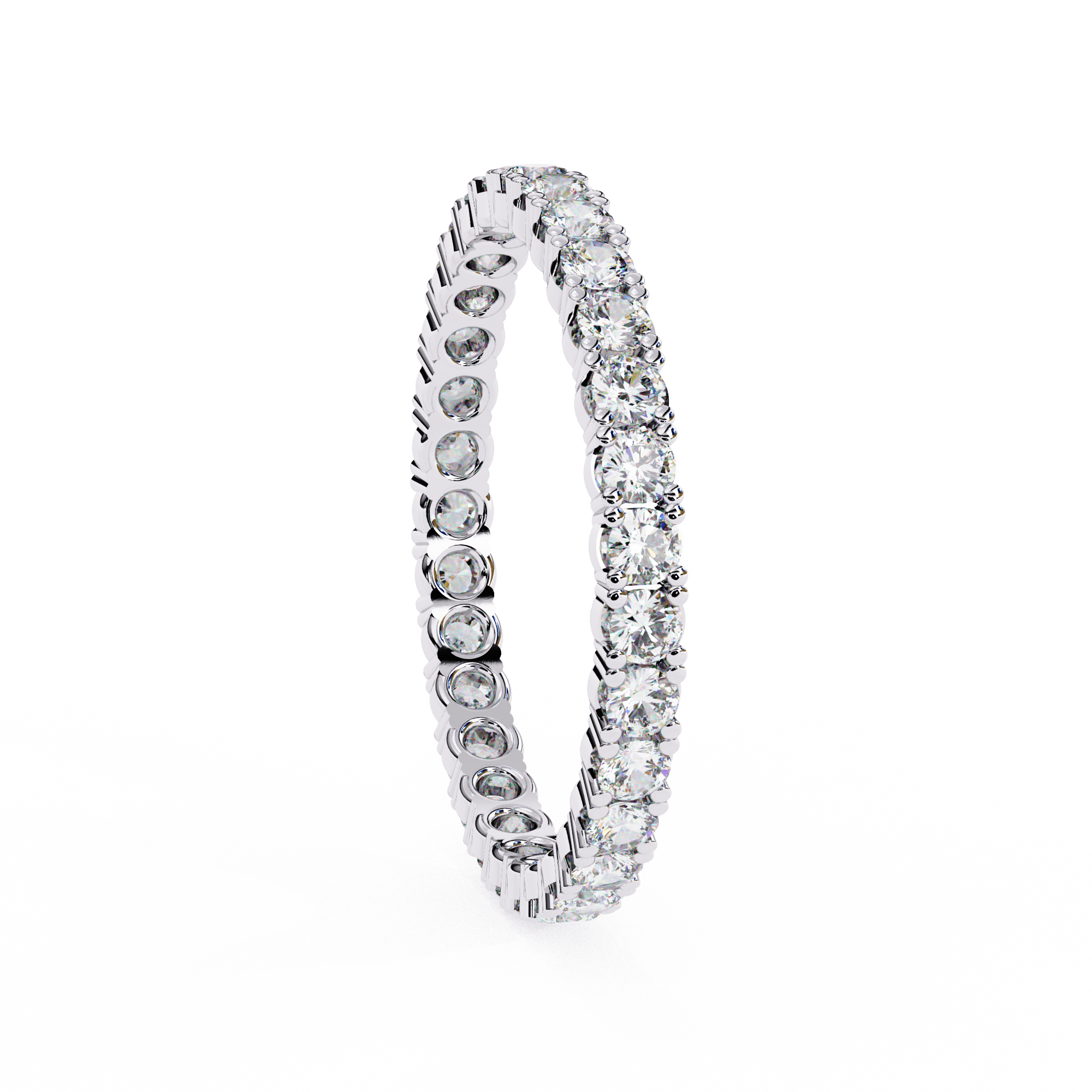 0.99 Carat Round Prong Set Lab Grown Diamond Eternity Ring