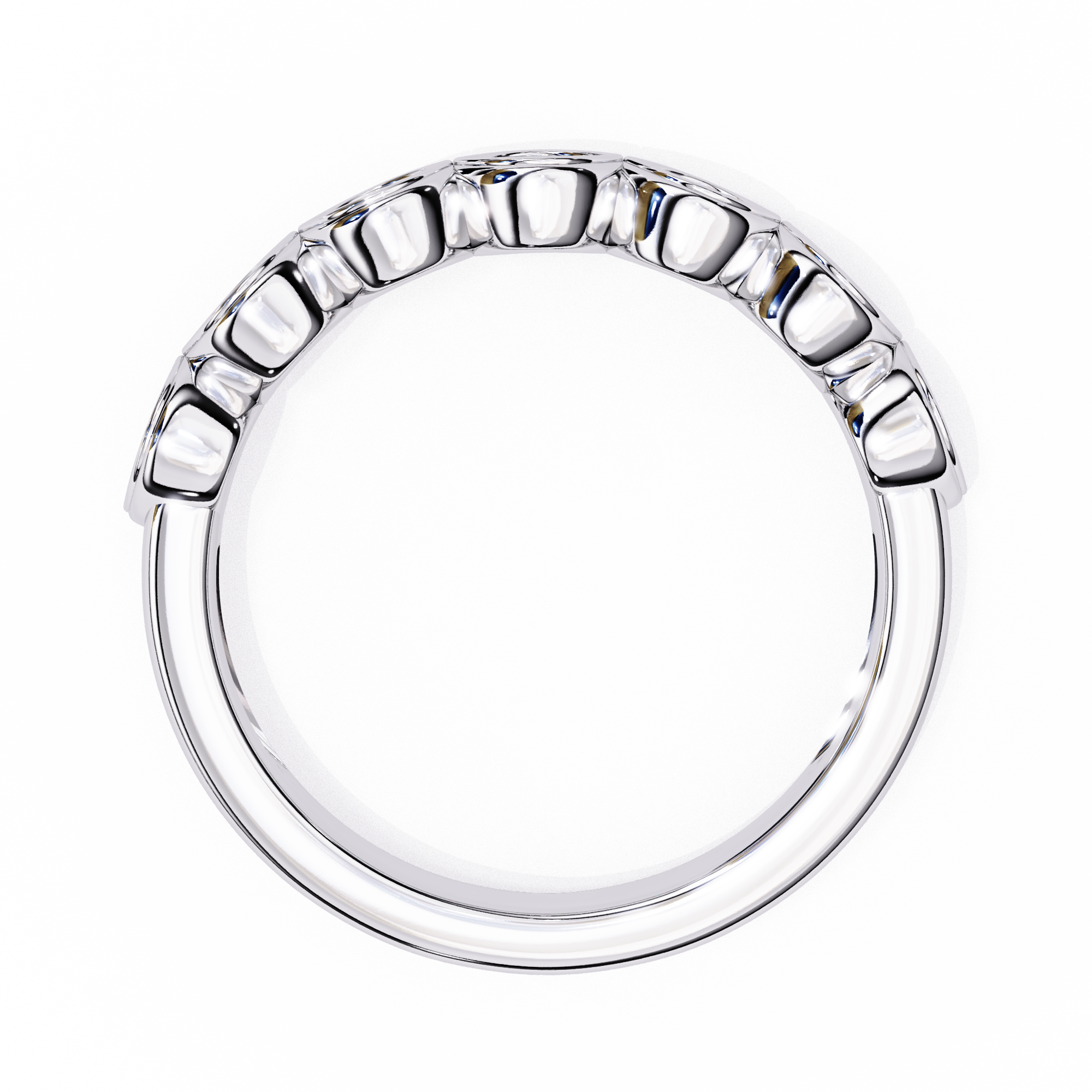 0.21 CT Round Cut Lab Grown Diamond Bezel Setting Eternity Band