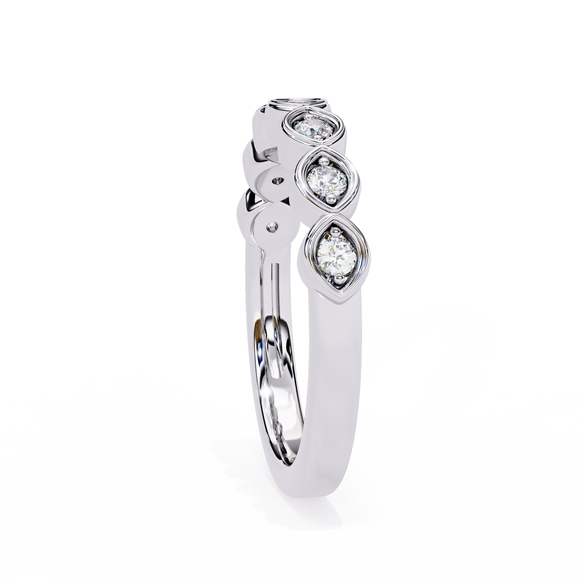 0.21 CT Round Cut Lab Grown Diamond Bezel Setting Eternity Band