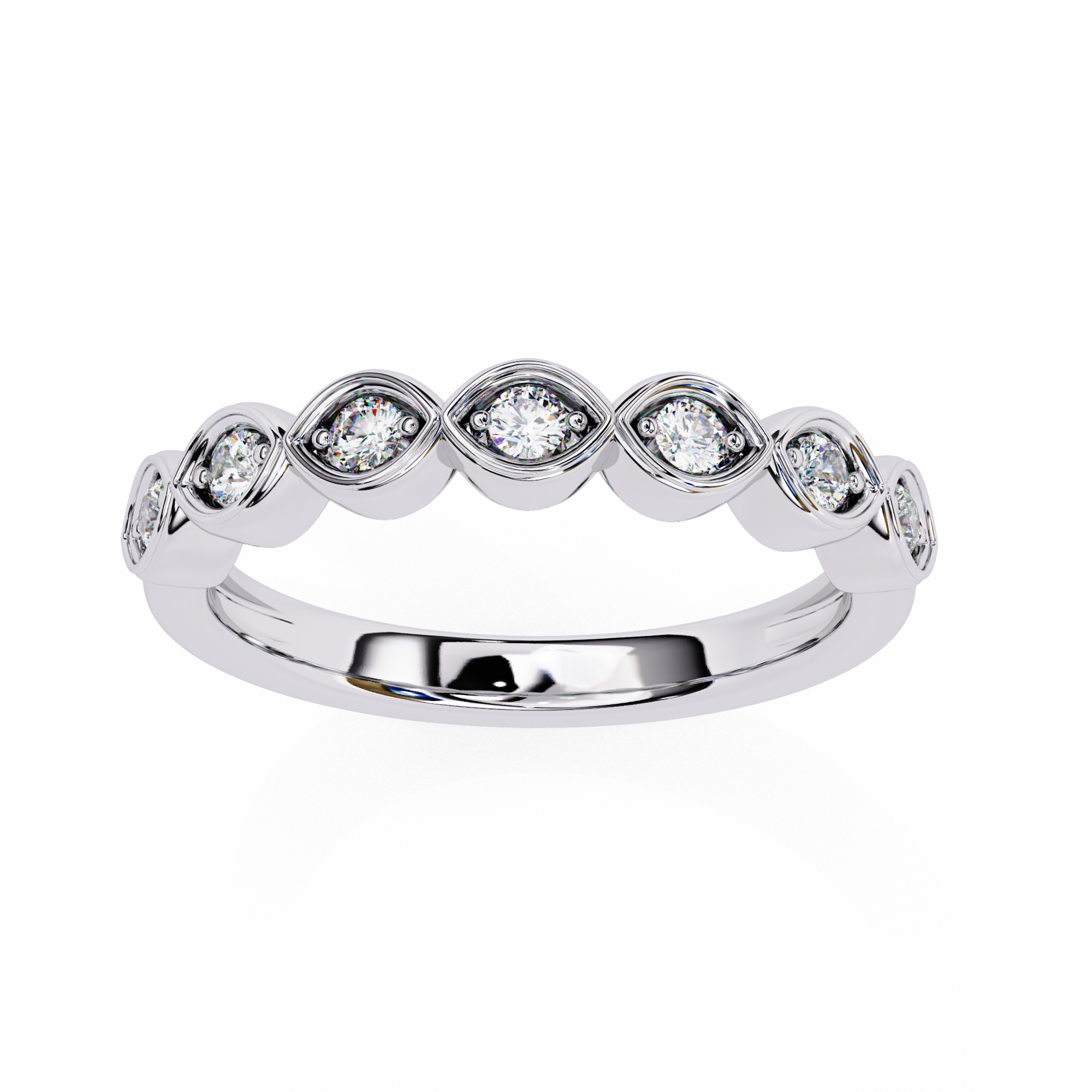 0.21 CT Round Cut Lab Grown Diamond Bezel Setting Eternity Band
