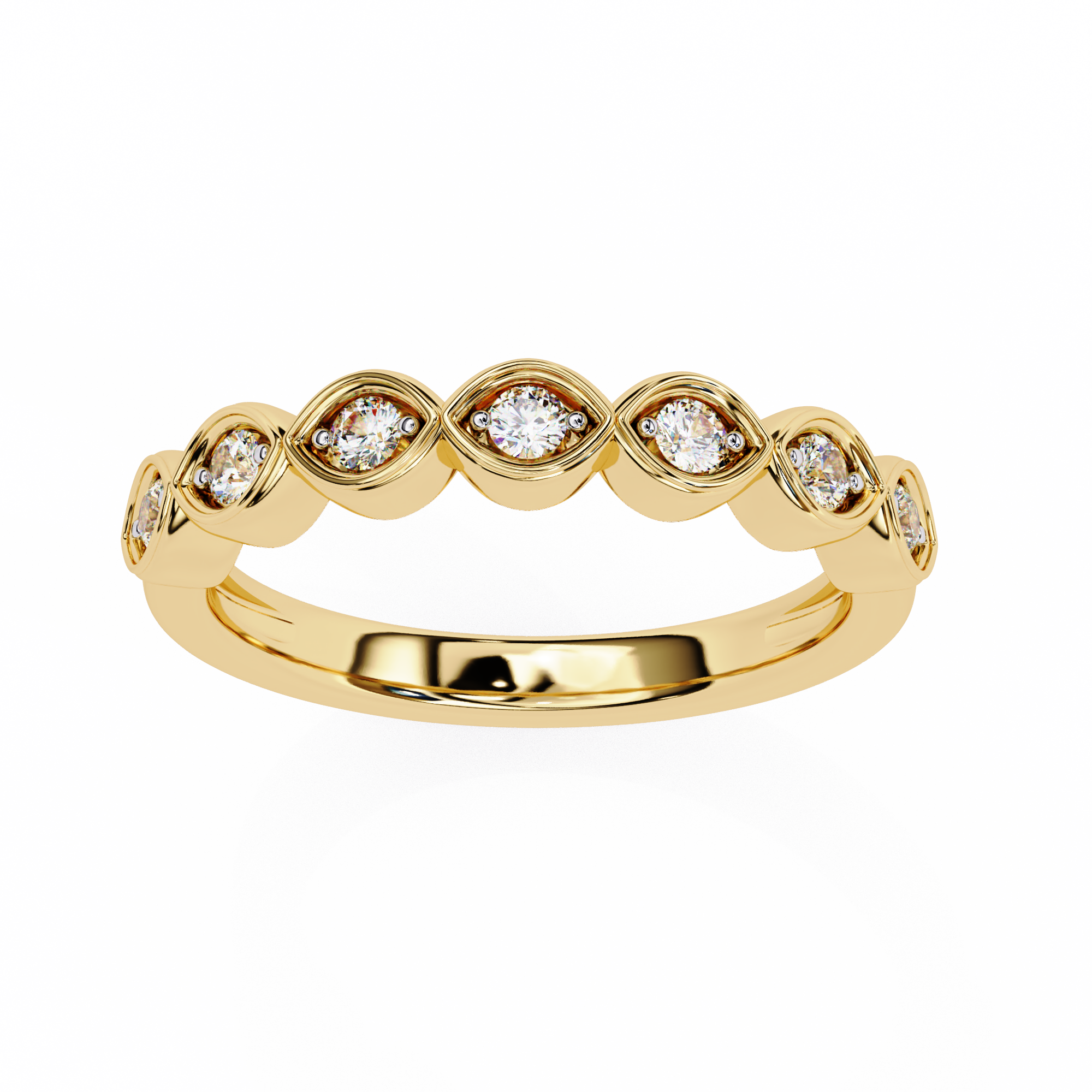 0.21 CT Round Cut Lab Grown Diamond Bezel Setting Eternity Band