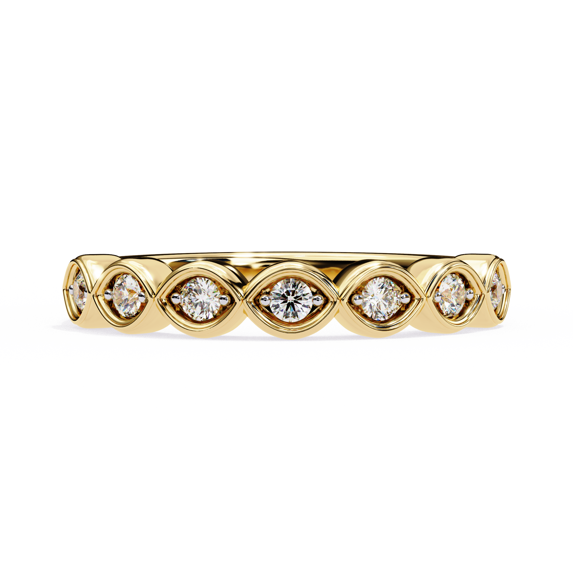 0.21 CT Round Cut Lab Grown Diamond Bezel Setting Eternity Band