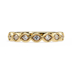 0.21 CT Round Cut Lab Grown Diamond Bezel Setting Eternity Band