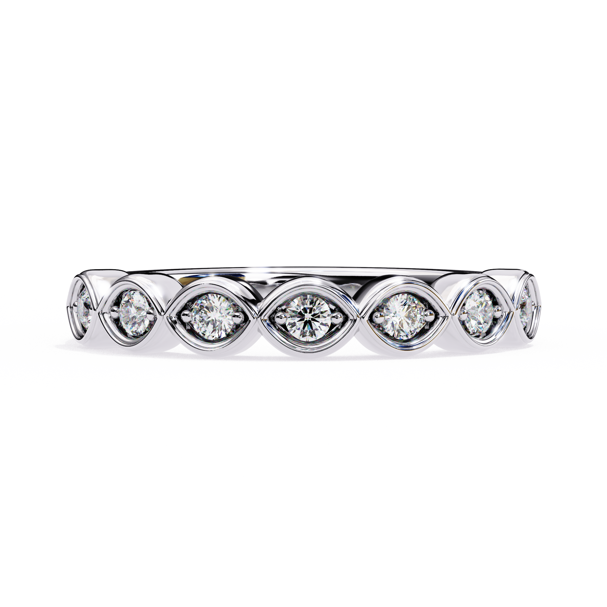 0.21 CT Round Cut Lab Grown Diamond Bezel Setting Eternity Band