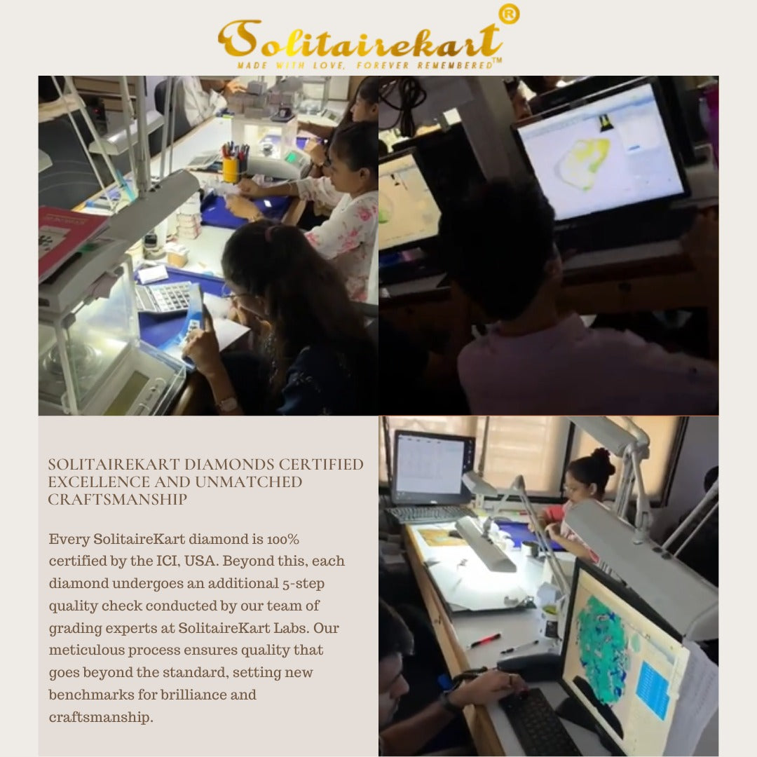 White Gold Studded 3.944 Carat Lab Grown Diamond Ring-F Color VS2 Clarity.