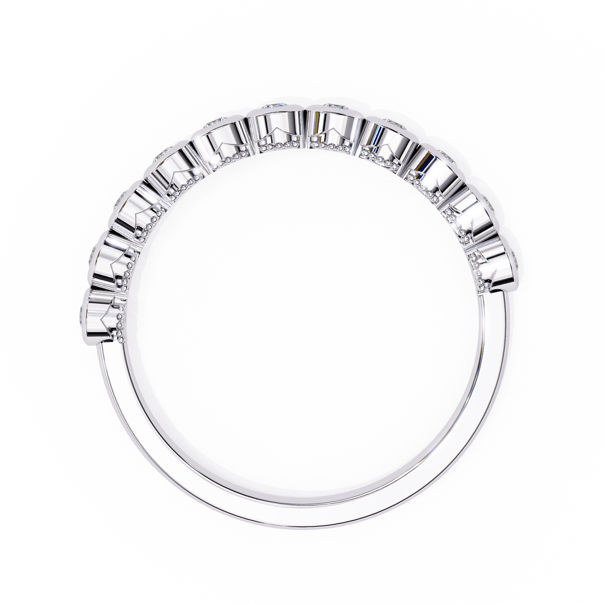 0.17 Carat Round Shape Bezel Set Lab Grown Diamond Wedding Band