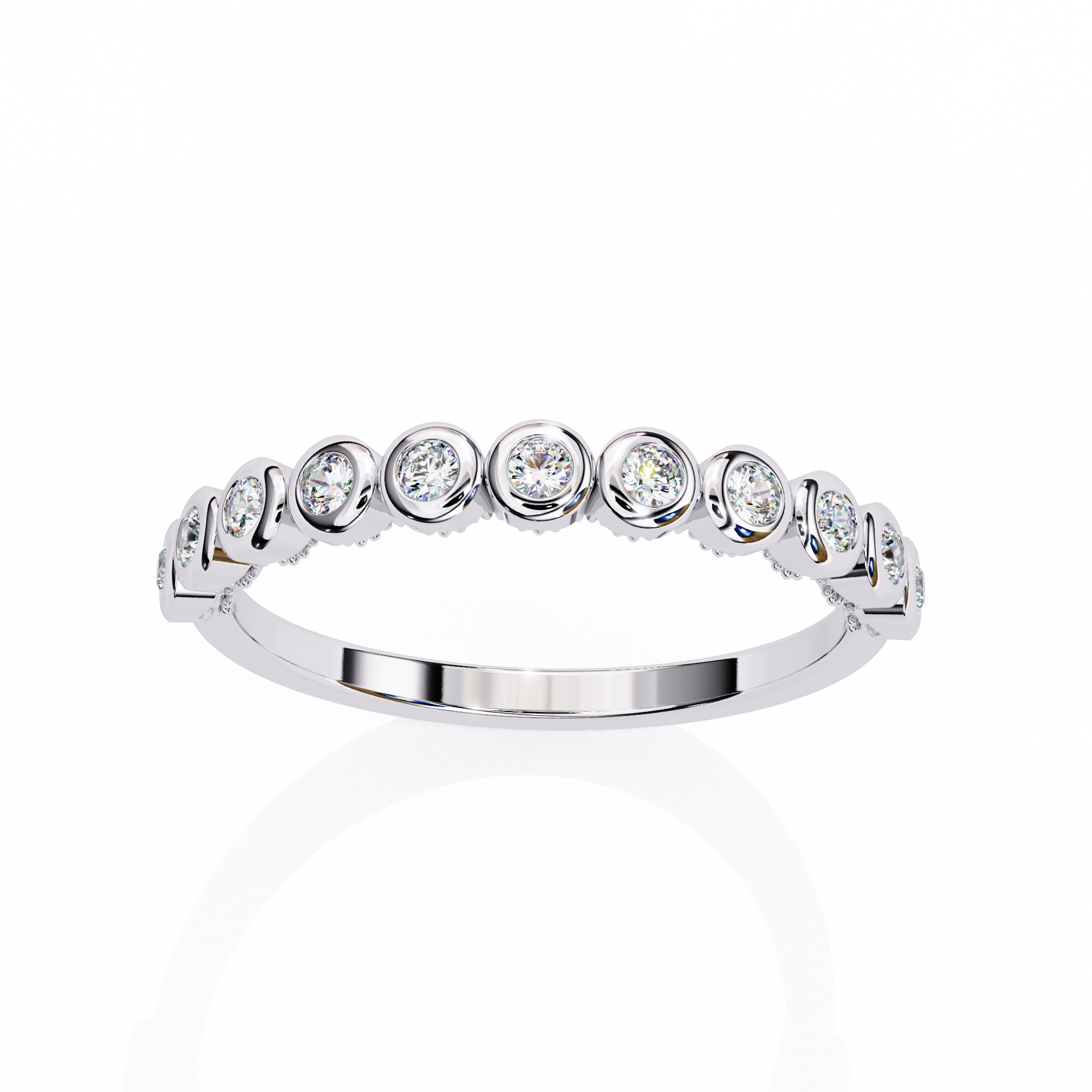 0.17 Carat Round Shape Bezel Set Lab Grown Diamond Wedding Band