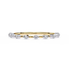 0.11 CT Round Cut Lab Grown Diamond Minimalist Wedding Ring