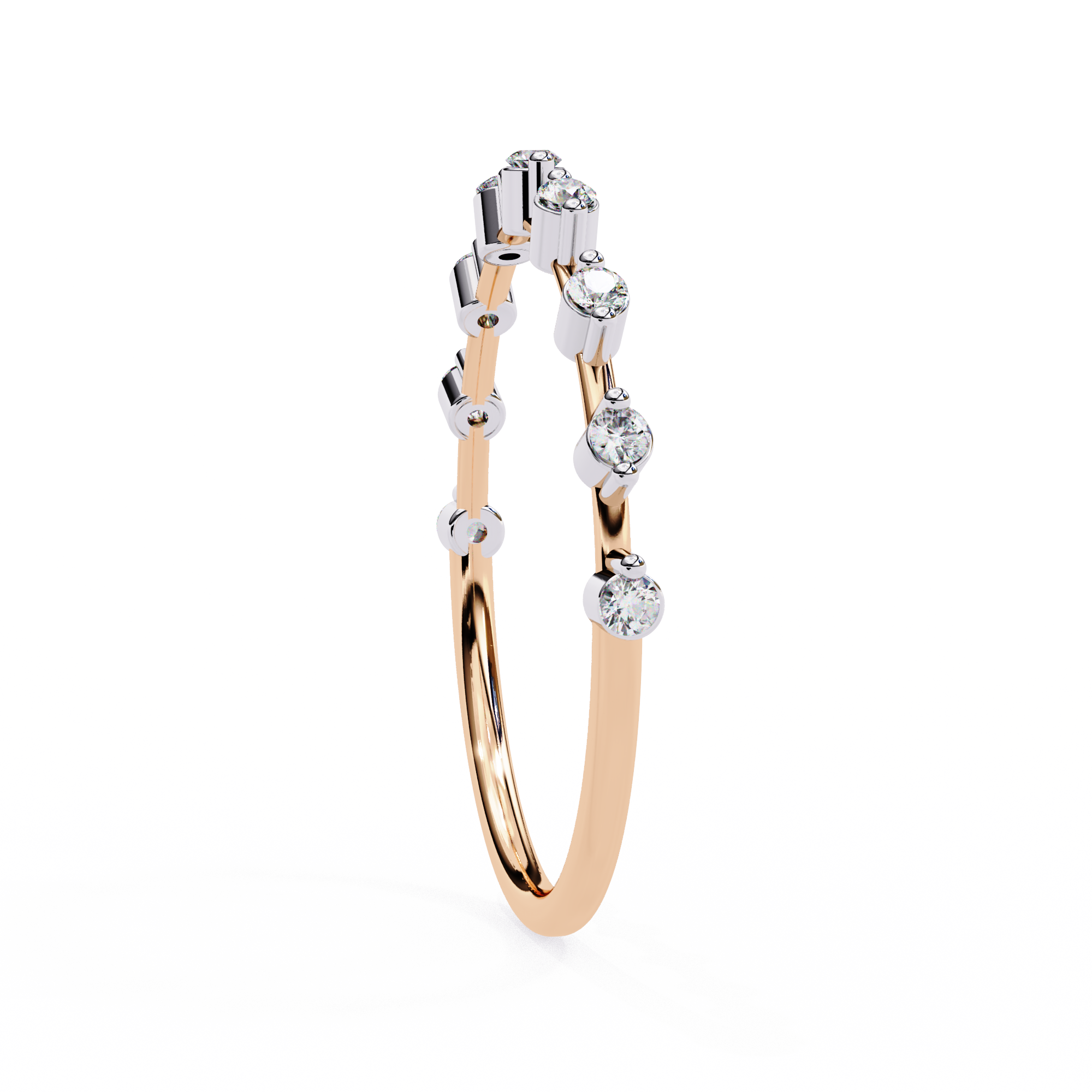 Solitairekart 0.11ct Natural Diamond Starlit Harmony Band - HI Color, VS-SI Clarity