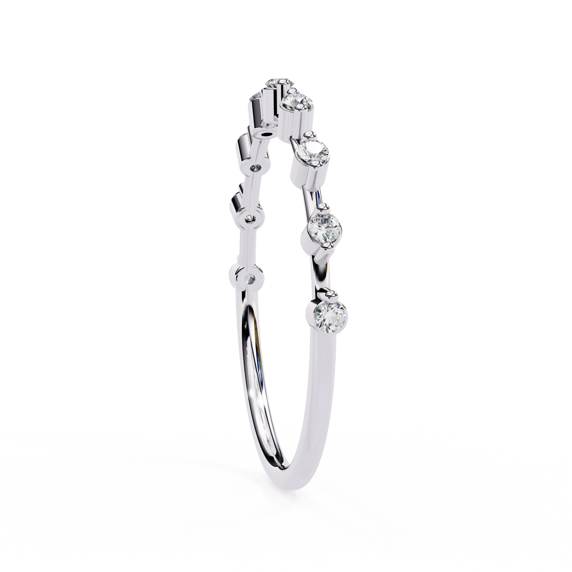 0.11 CT Round Cut Lab Grown Diamond Minimalist Wedding Ring