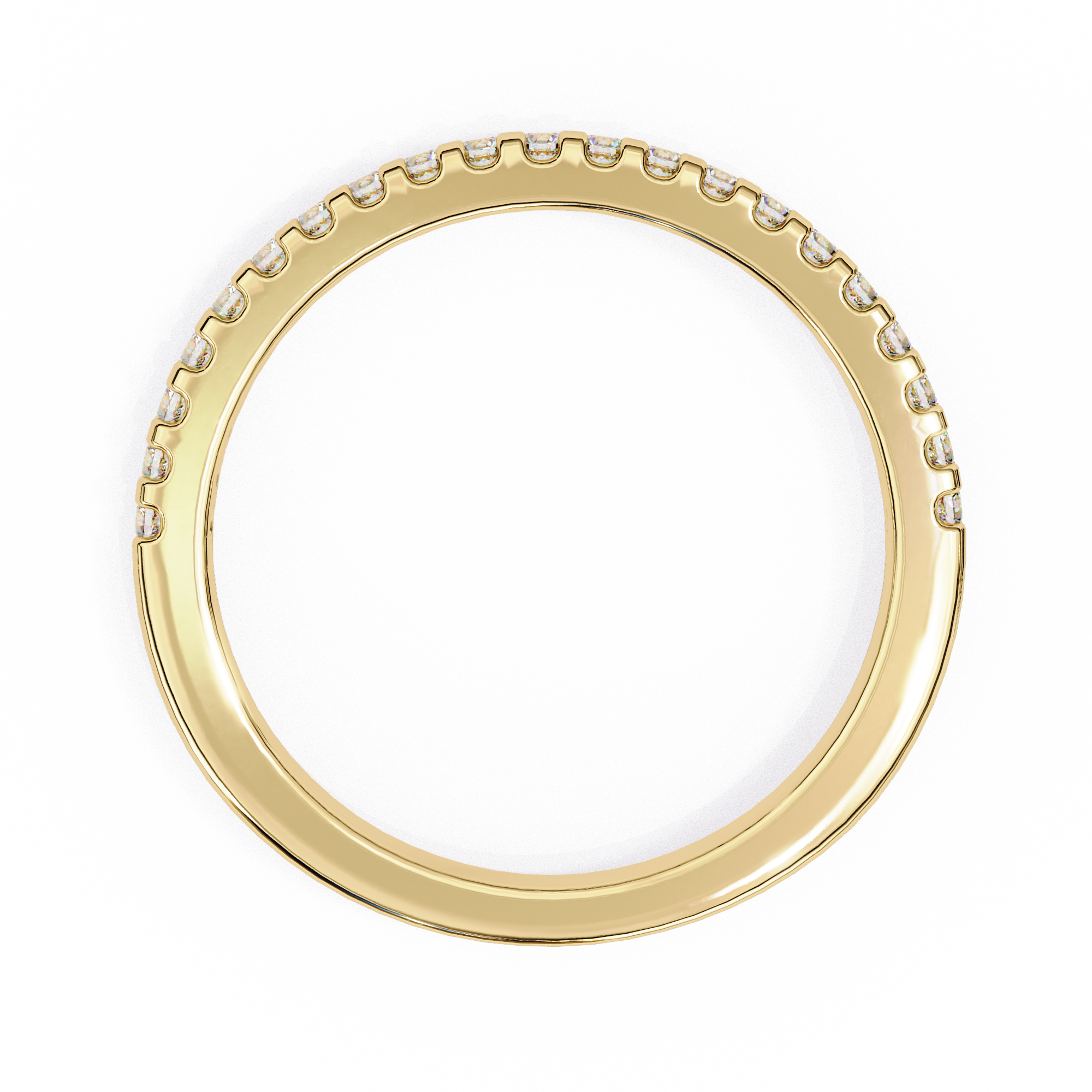 0.22 Carat Round Shape Lab Grown Diamond Pavé Wedding Ring