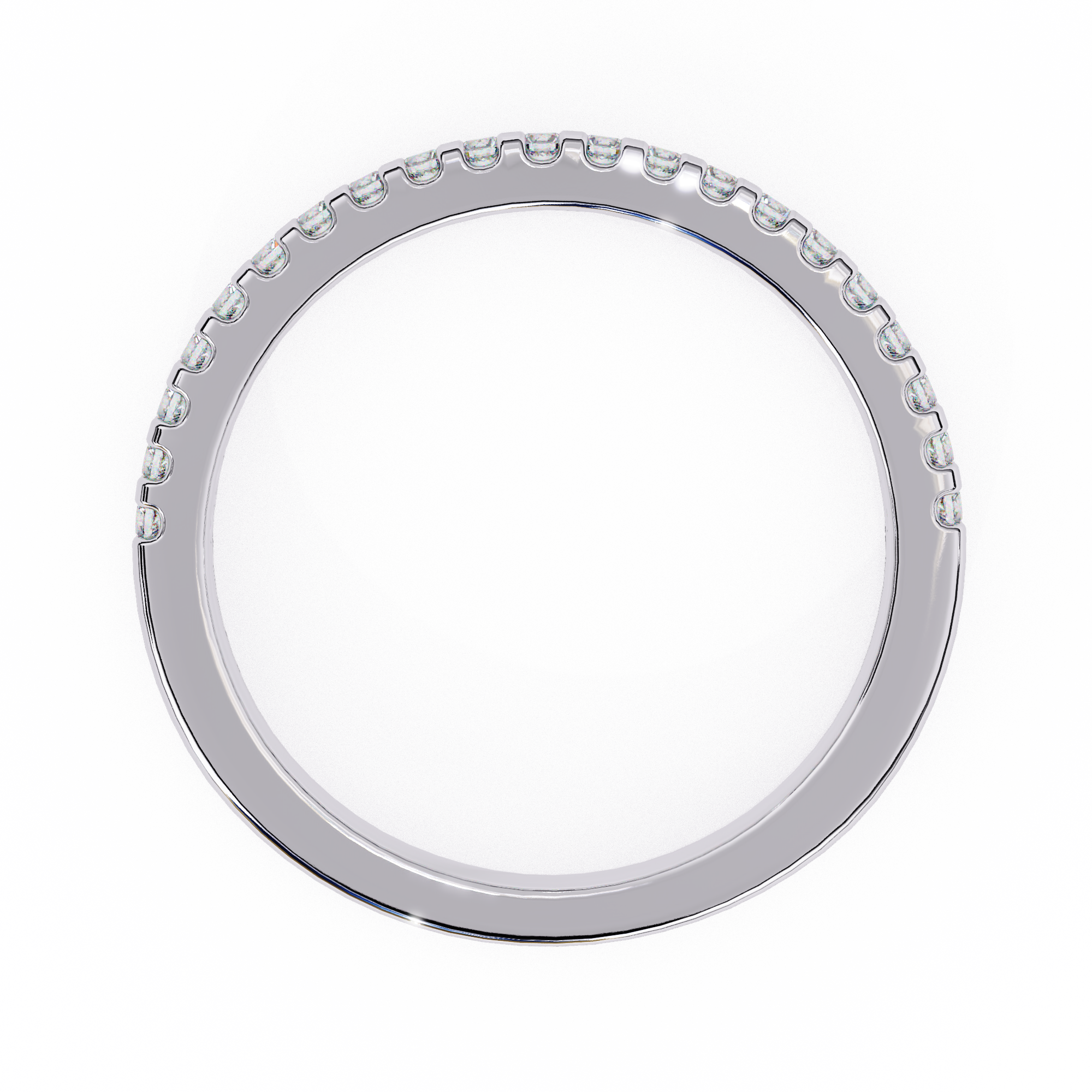 0.22 Carat Round Shape Lab Grown Diamond Pavé Wedding Ring