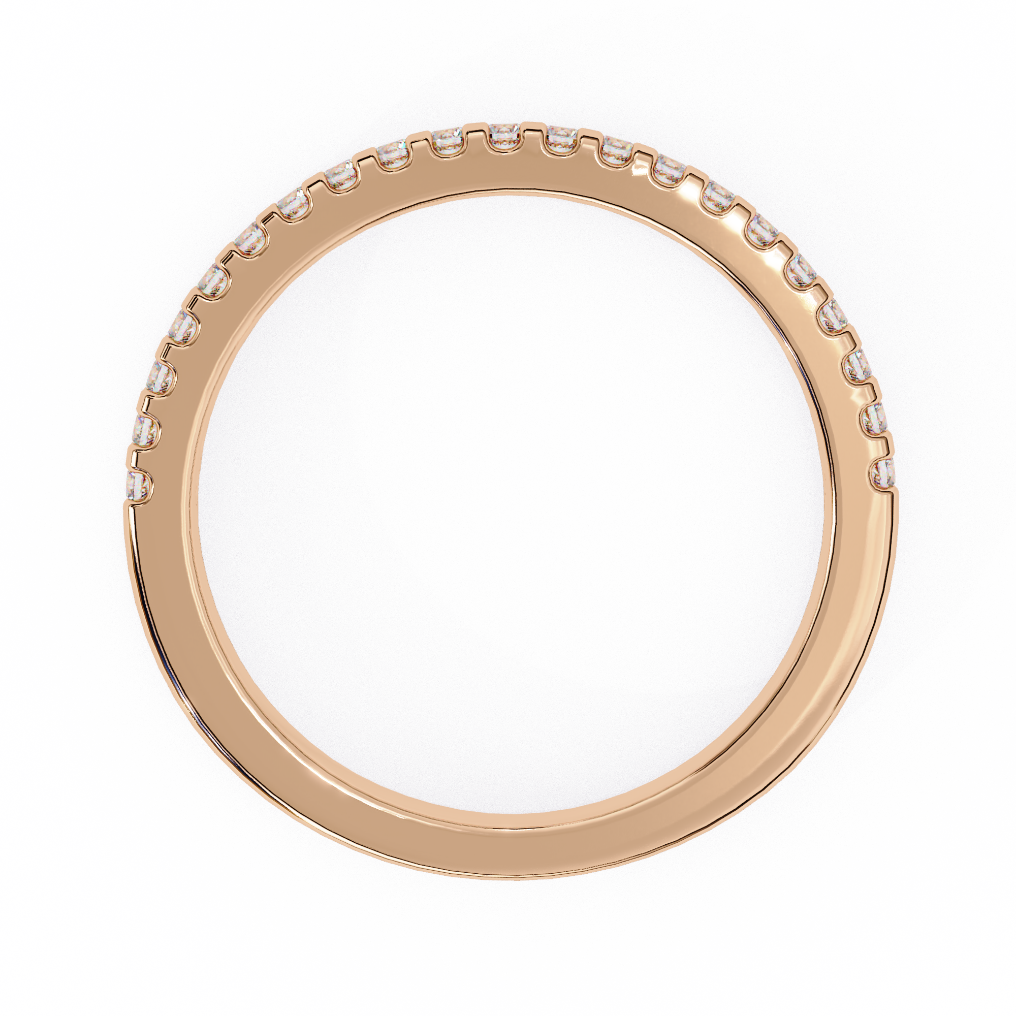 0.22 Carat Round Shape Lab Grown Diamond Pavé Wedding Ring