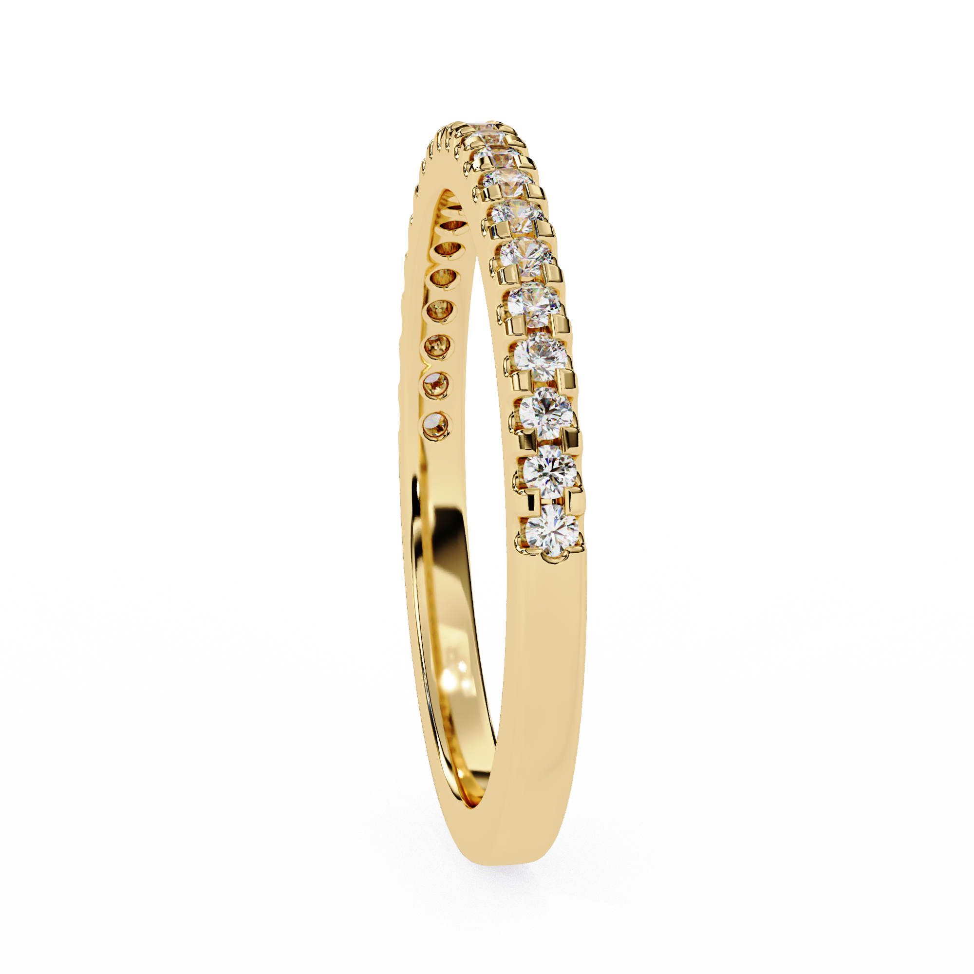 0.22 Carat Round Shape Lab Grown Diamond Pavé Wedding Ring