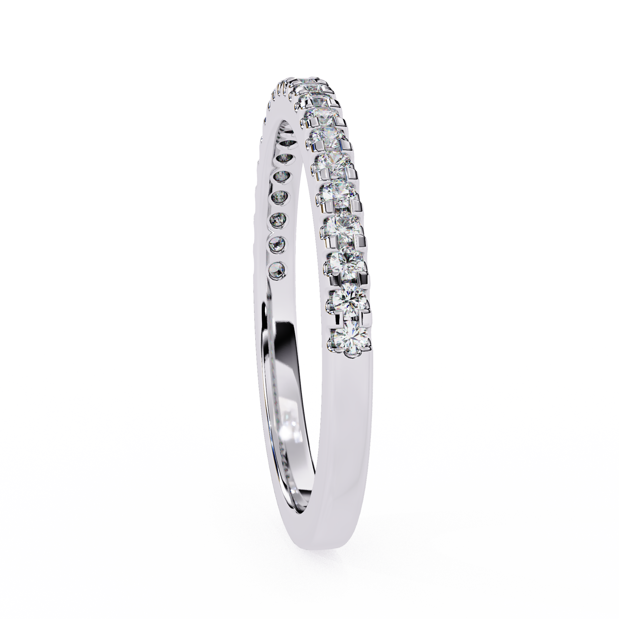 0.22 Carat Round Shape Lab Grown Diamond Pavé Wedding Ring