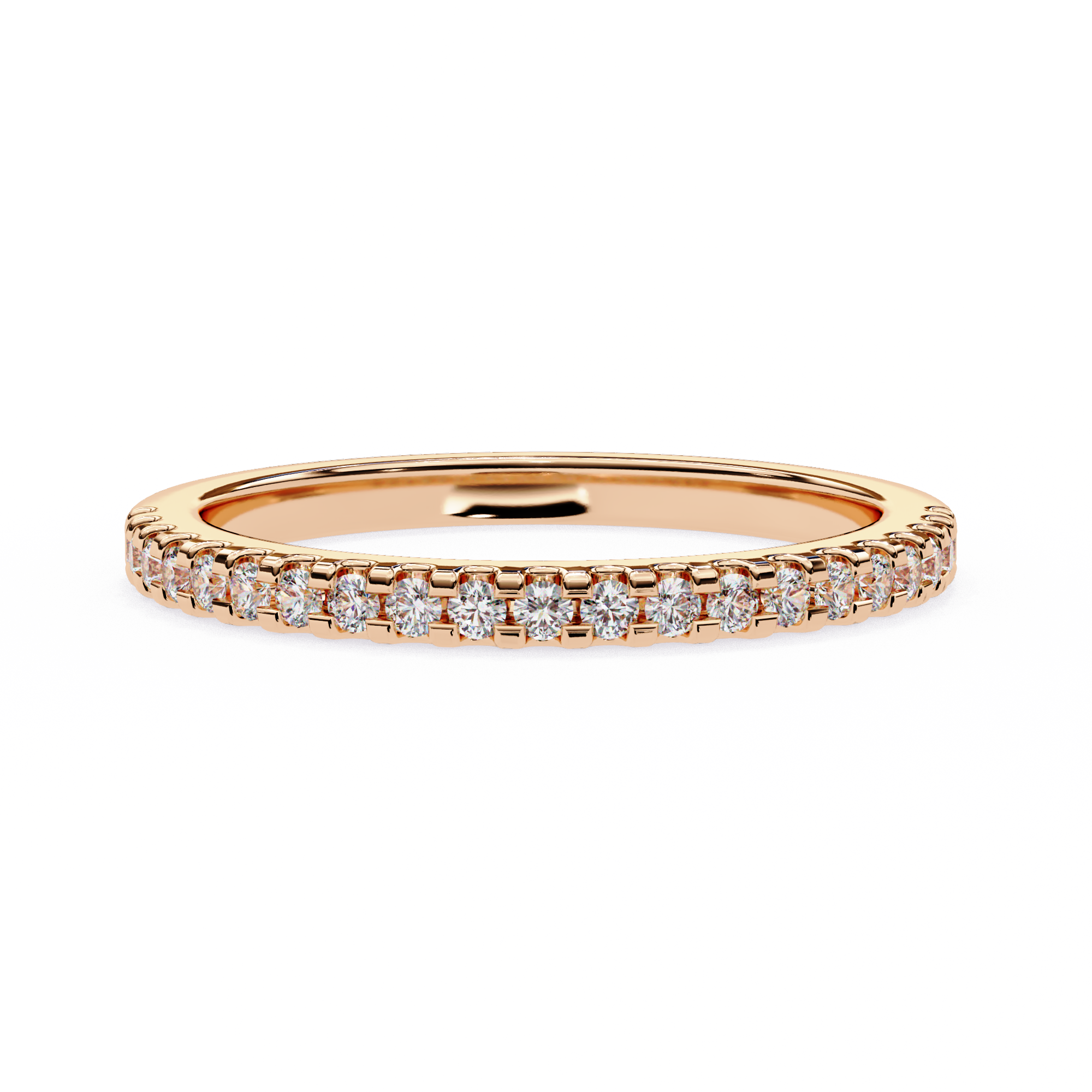 0.22 Carat Round Shape Lab Grown Diamond Pavé Wedding Ring