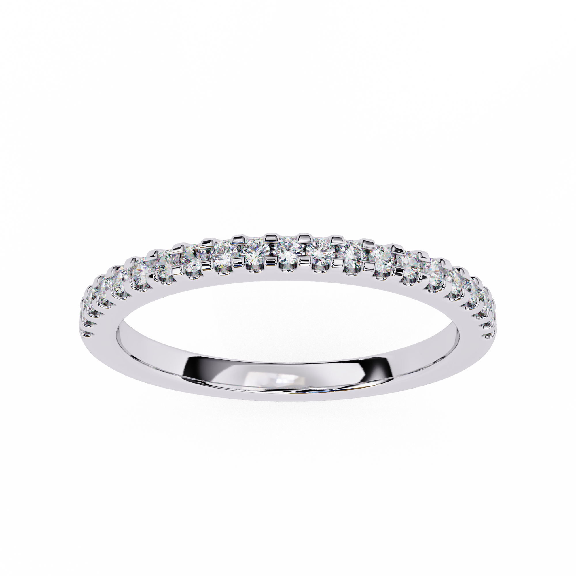 0.22 Carat Round Shape Lab Grown Diamond Pavé Wedding Ring