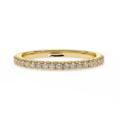 0.22 Carat Round Shape Lab Grown Diamond Pavé Wedding Ring