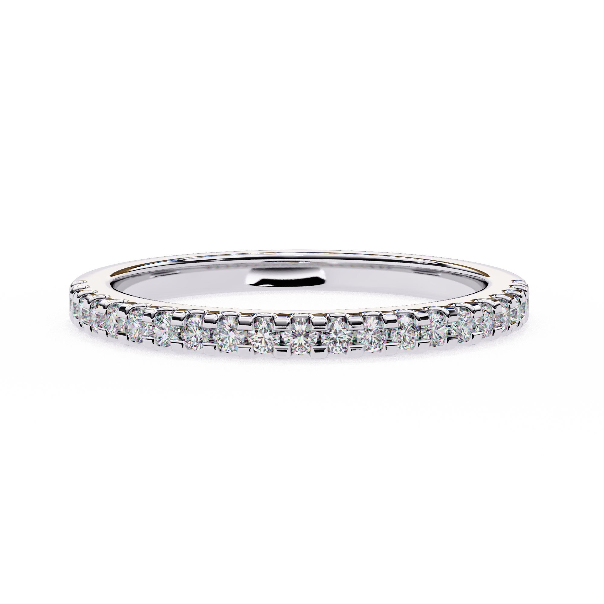 0.22 Carat Round Shape Lab Grown Diamond Pavé Wedding Ring