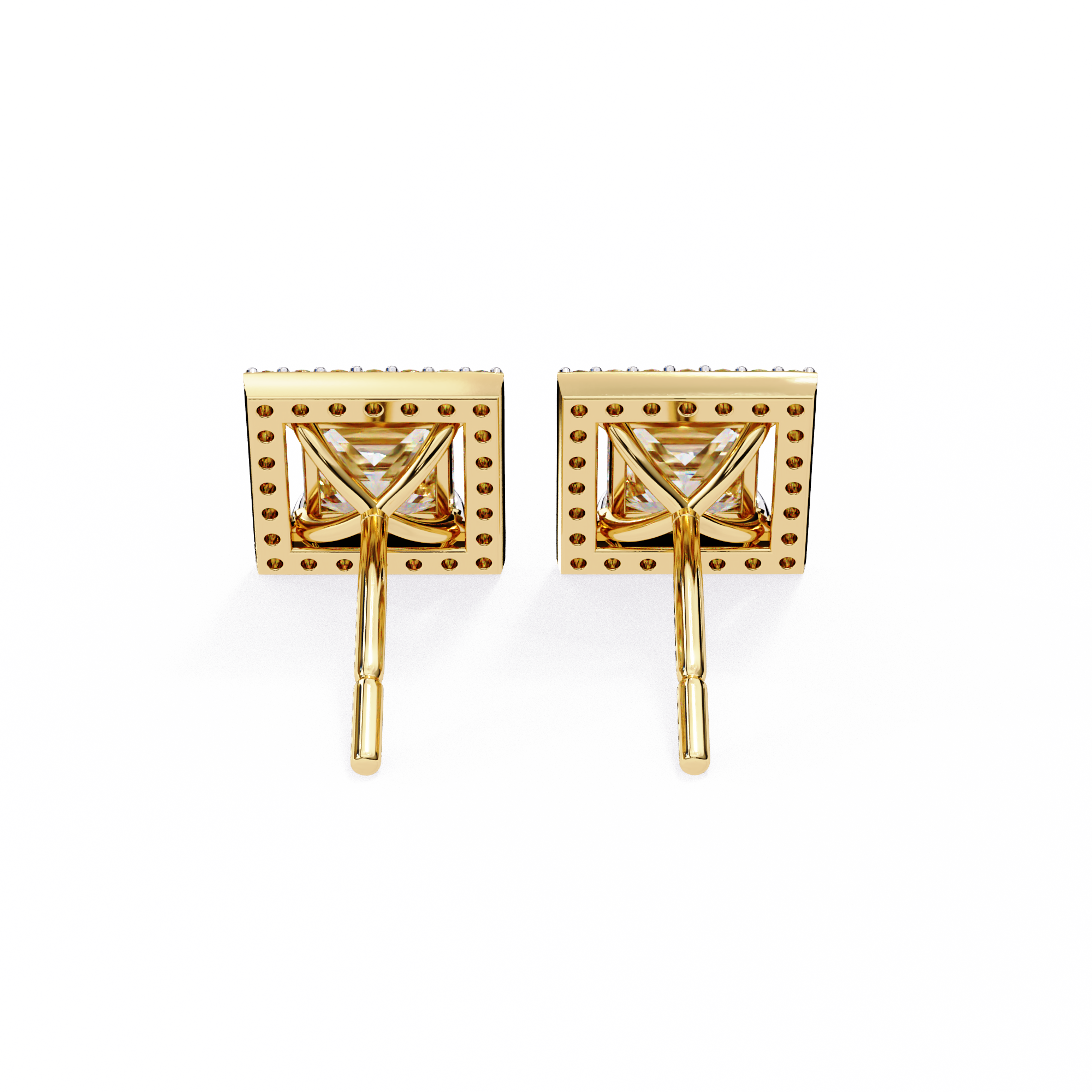 The Princess Halo Signature — 1.68 Carat EF/VS Lab Grown Diamond Studs