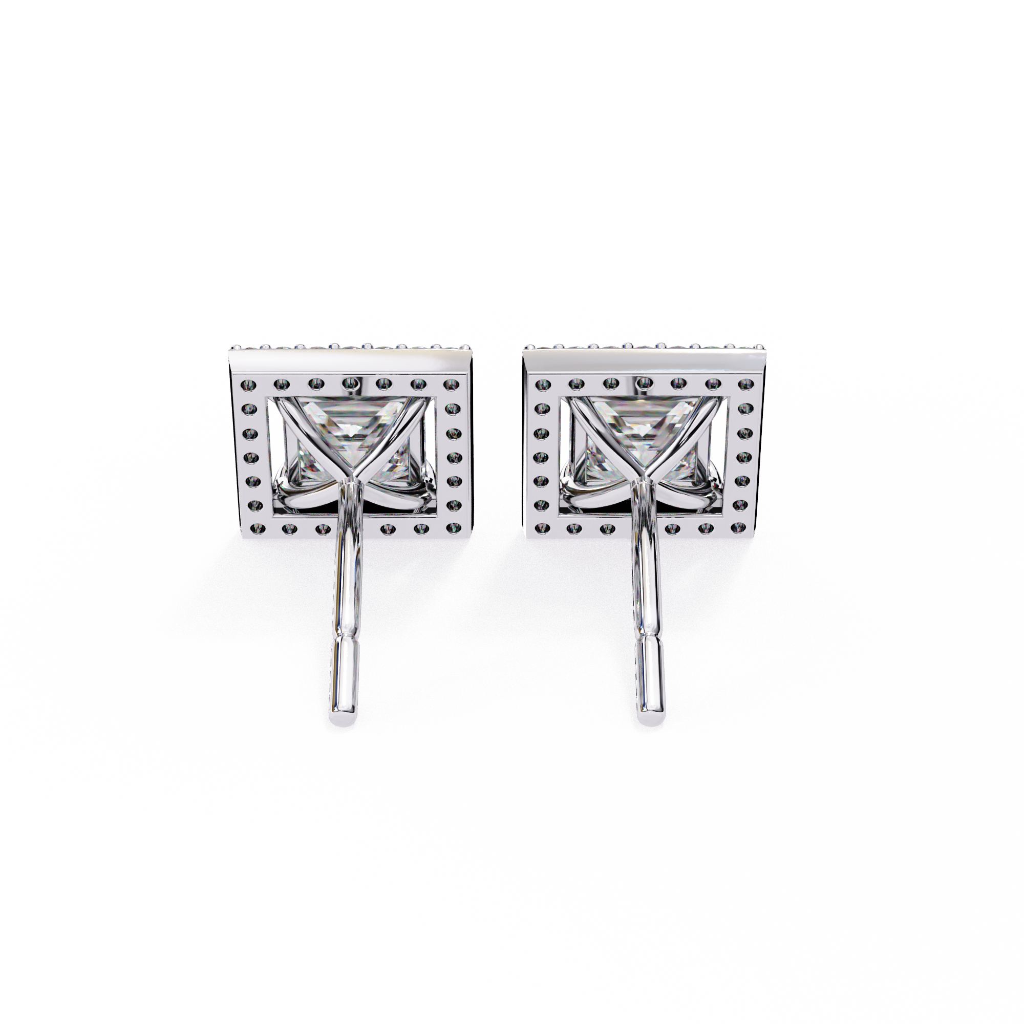 The Princess Halo Signature — 1.68 Carat EF/VS Lab Grown Diamond Studs