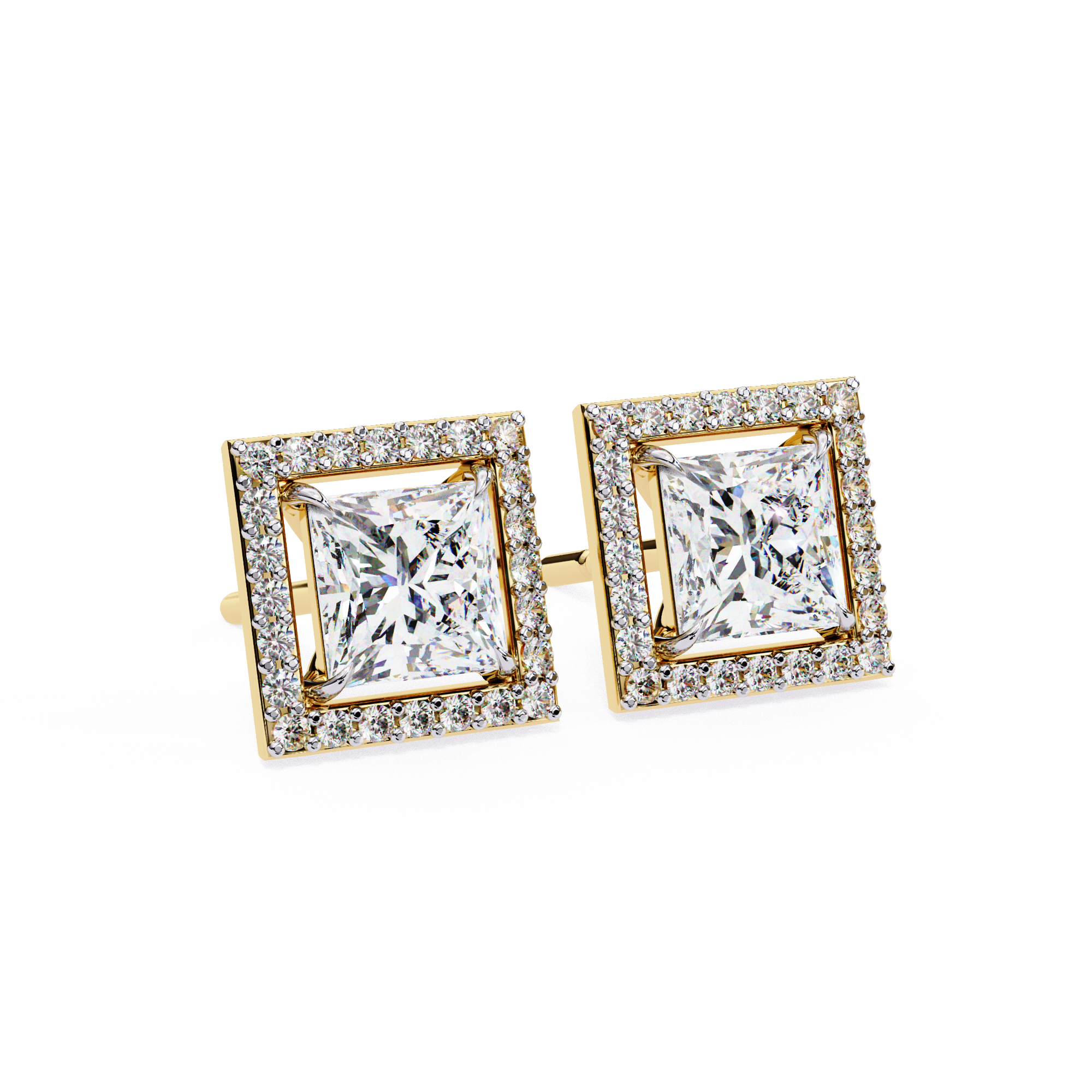 The Princess Halo Signature — 1.68 Carat EF/VS Lab Grown Diamond Studs