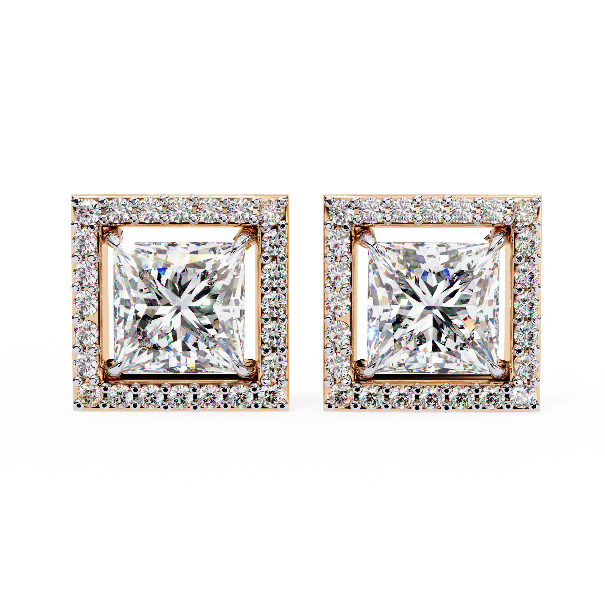 The Princess Halo Signature — 1.68 Carat EF/VS Lab Grown Diamond Studs