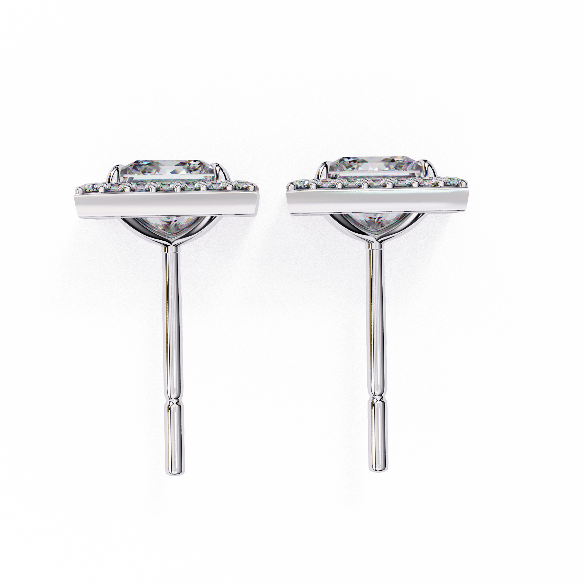 The Princess Halo Signature — 1.68 Carat EF/VS Lab Grown Diamond Studs