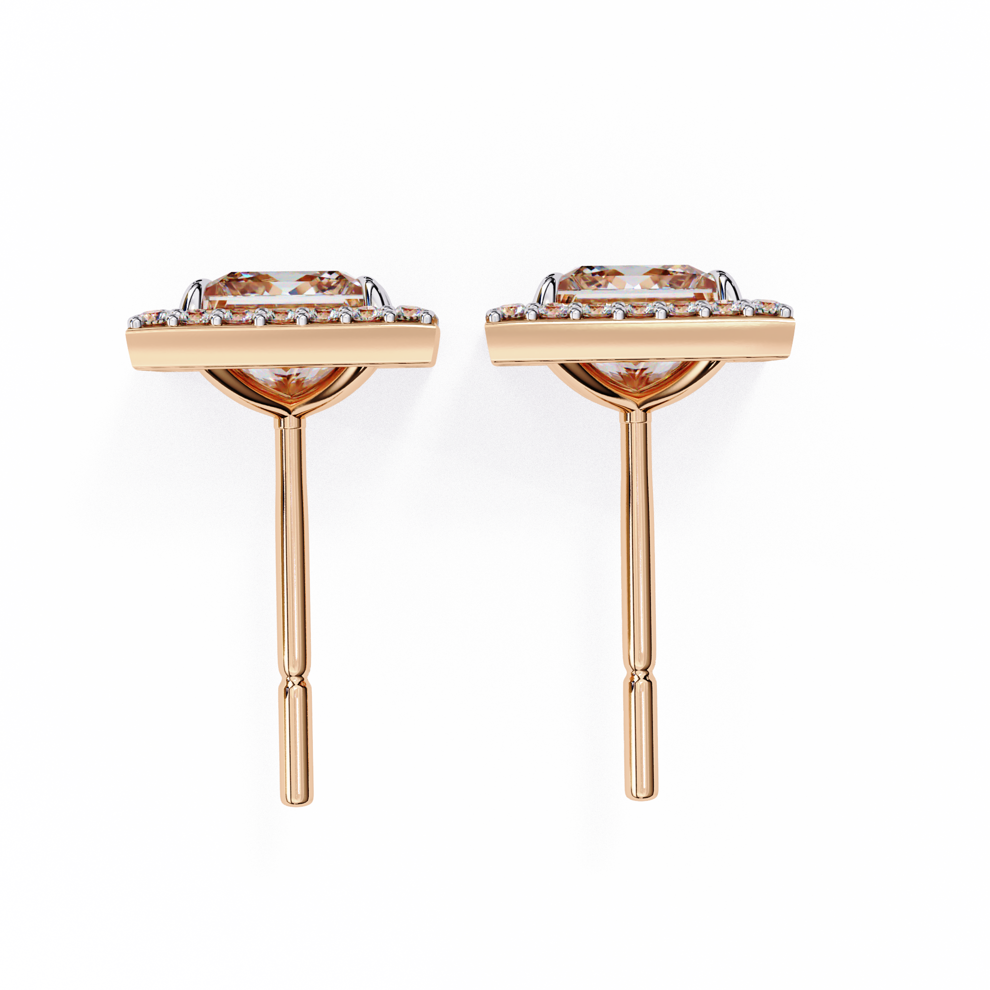 The Princess Halo Signature — 1.68 Carat EF/VS Lab Grown Diamond Studs