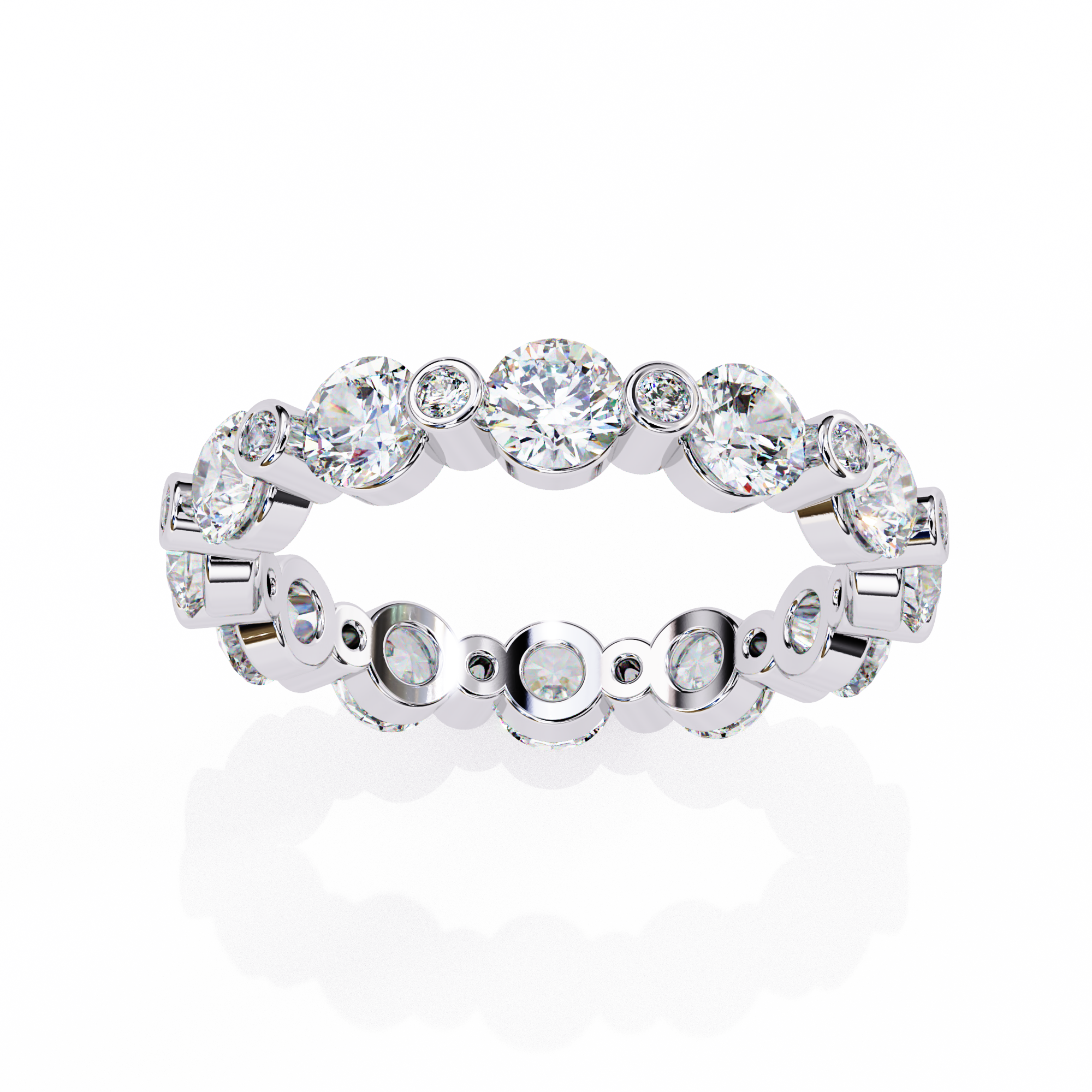 Luxury 2.46 Carat Round Lab Grown Diamond Eternity Ring