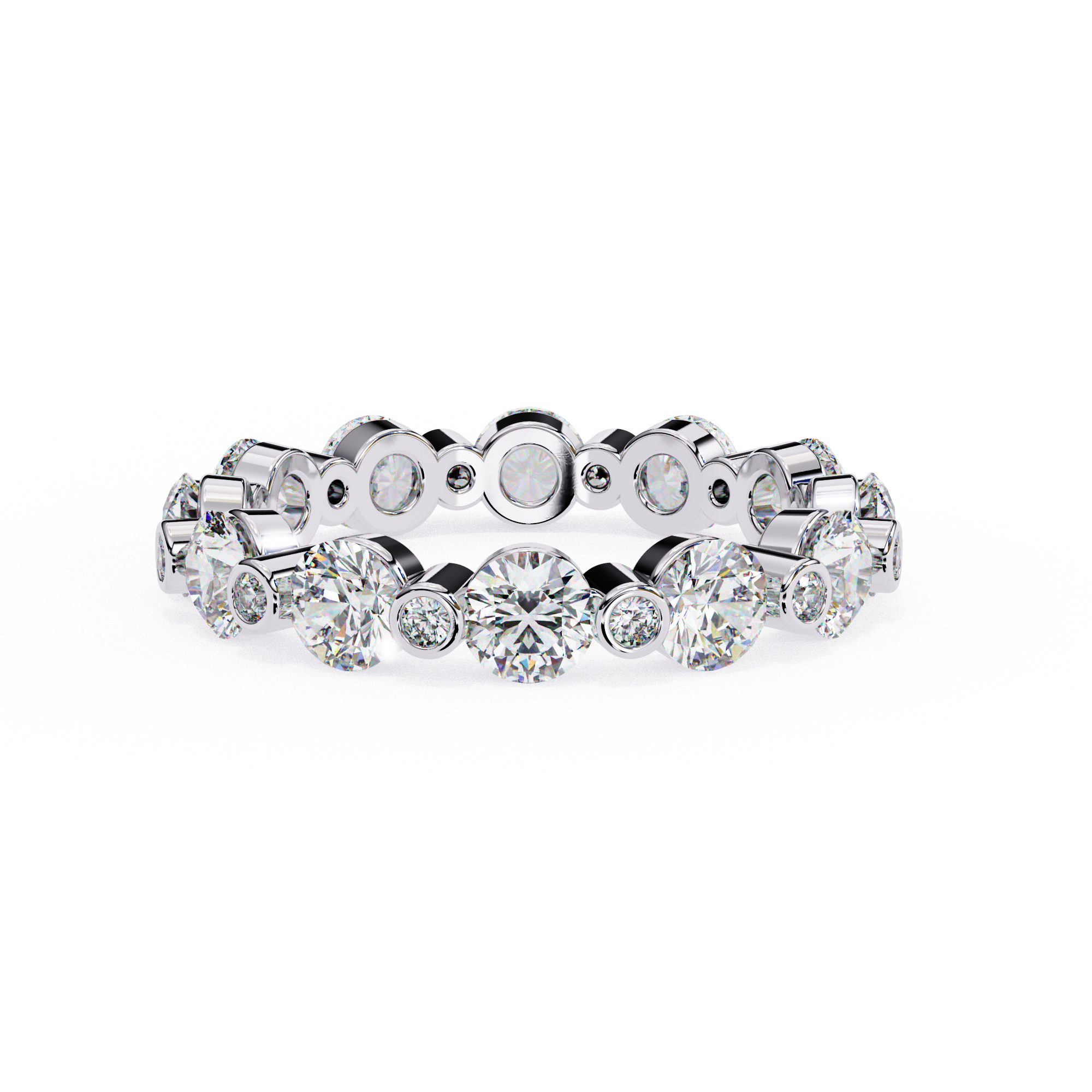 Luxury 2.46 Carat Round Lab Grown Diamond Eternity Ring
