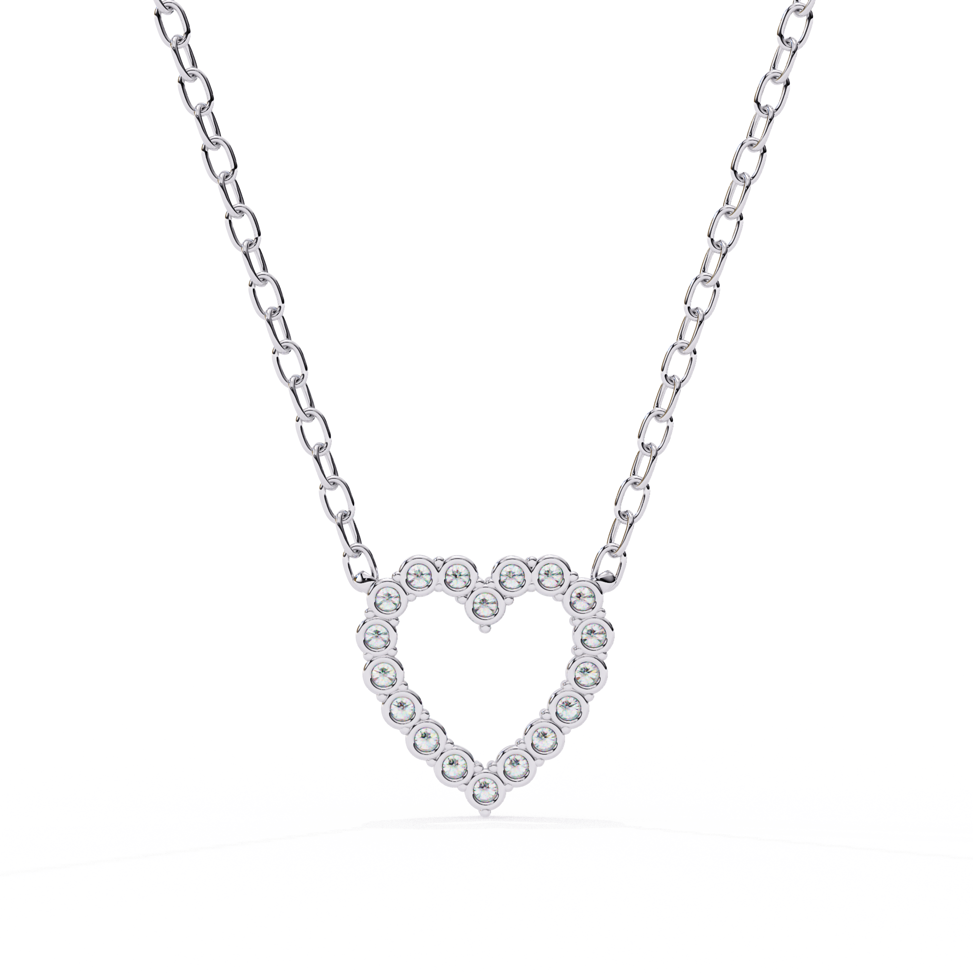 Solitairekart 0.37ct Heart-Shaped Natural Diamond Outline Pendant