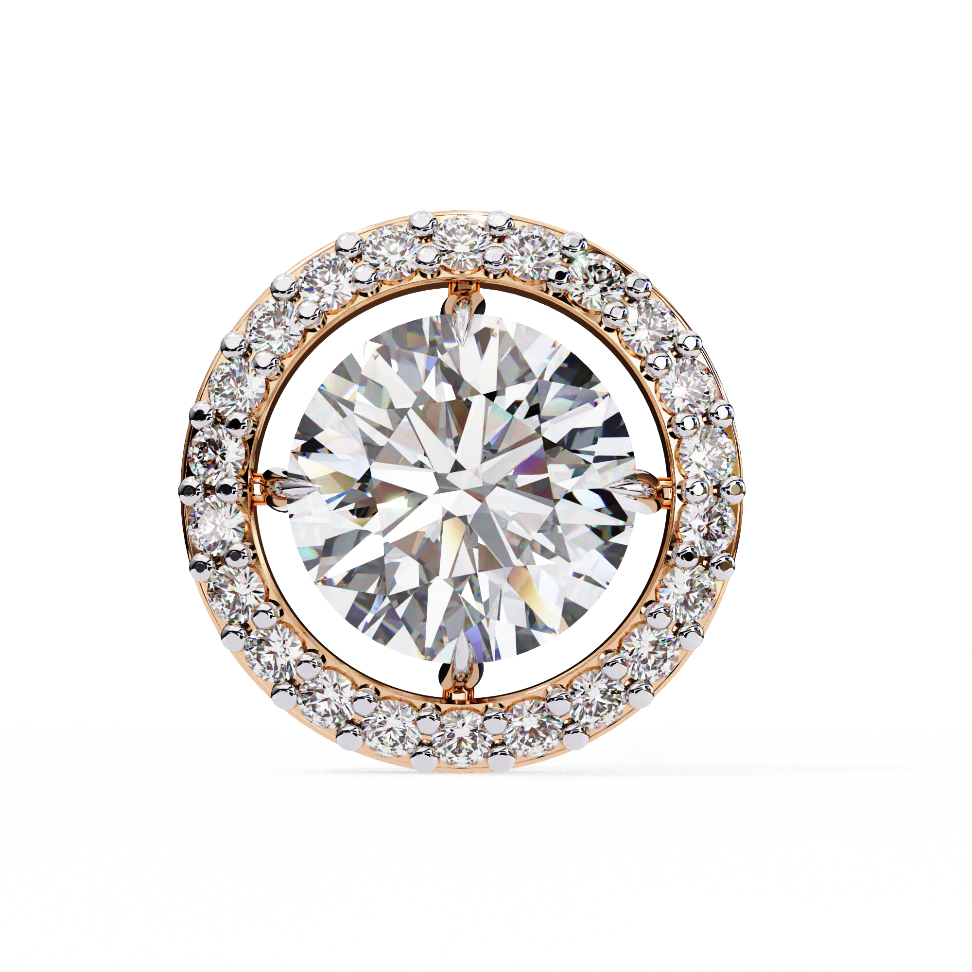 1.84 CT Round Natural Diamond Halo Stud Earrings
