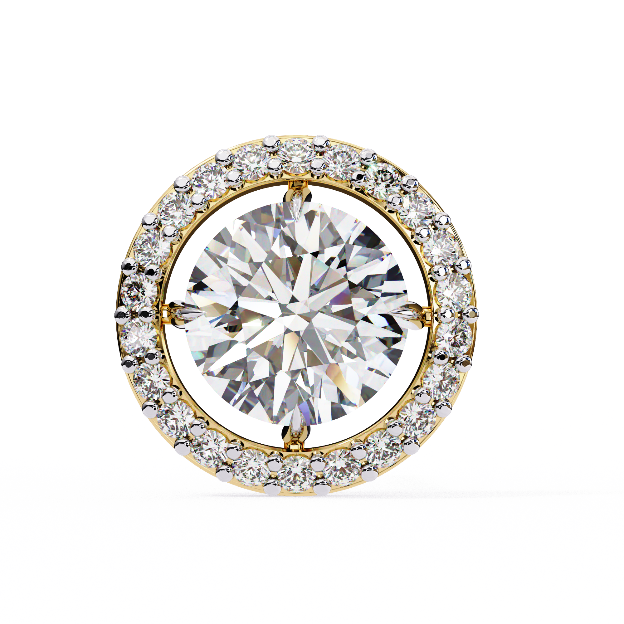 1.84 CT Round Natural Diamond Halo Stud Earrings