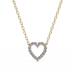 Solitairekart 0.37ct Heart-Shaped Natural Diamond Outline Pendant-HI Color, VS-SI Clarity