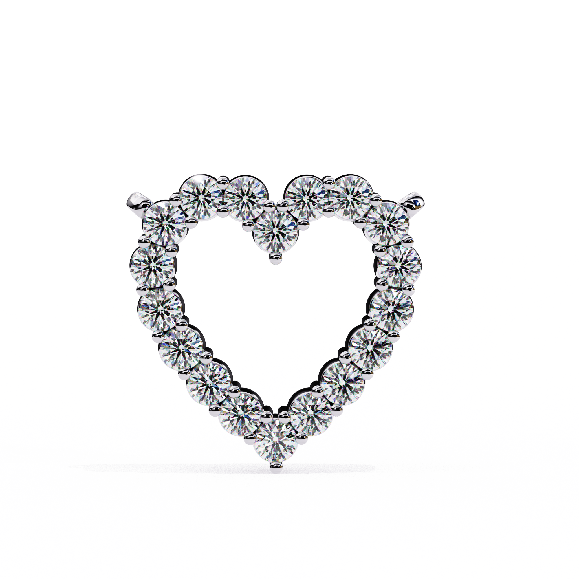 Solitairekart 0.37ct Heart-Shaped Natural Diamond Outline Pendant-HI Color, VS-SI Clarity