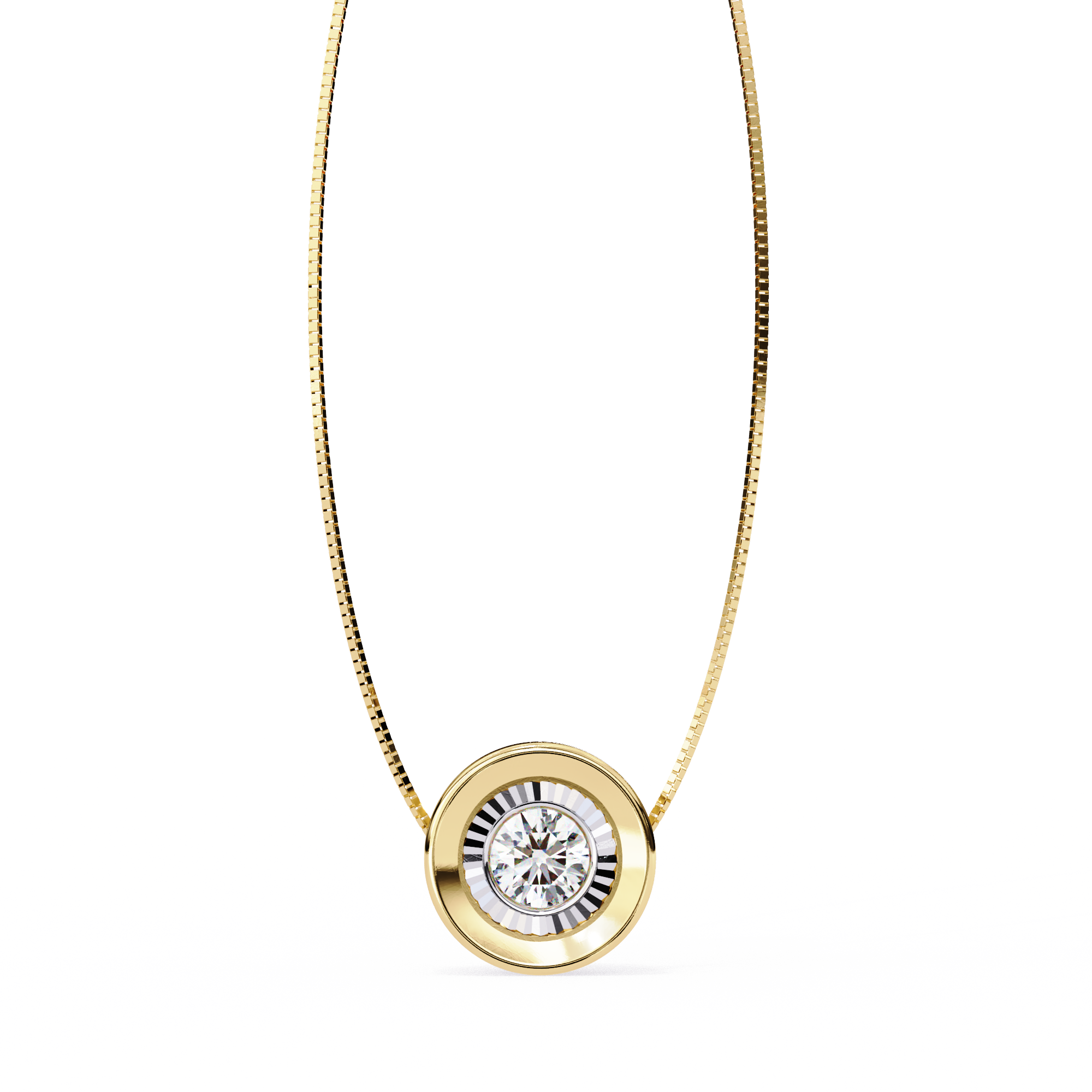 Solitairekart 0.26ct Bezel-Set Natural Diamond Solitaire Pendant-HI Color, VS-SI Clarity