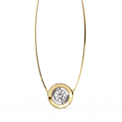 Solitairekart 0.26ct Bezel-Set Natural Diamond Solitaire Pendant-HI Color, VS-SI Clarity