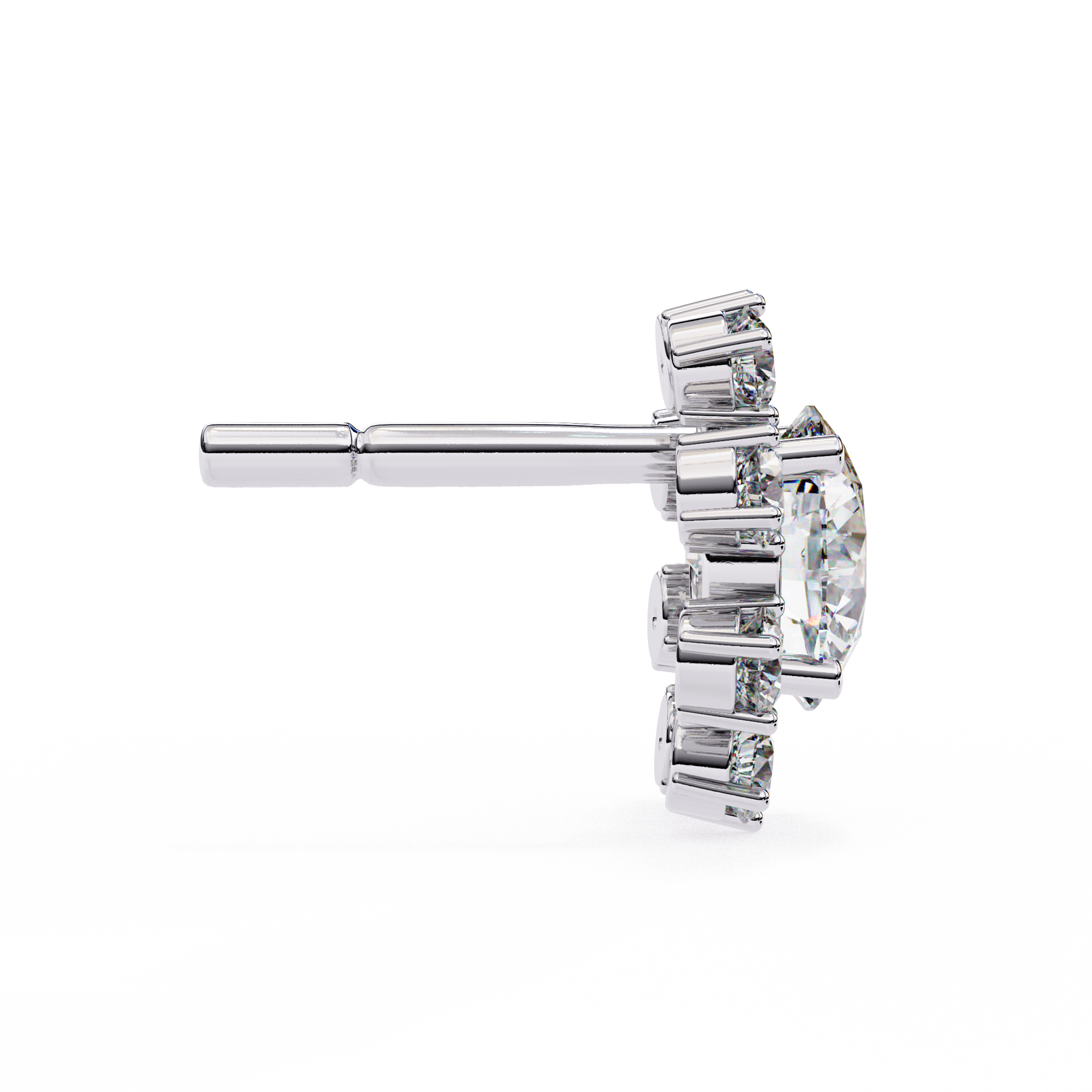 1.22ct Floral Halo Diamond Stud Earrings – Solitairekart