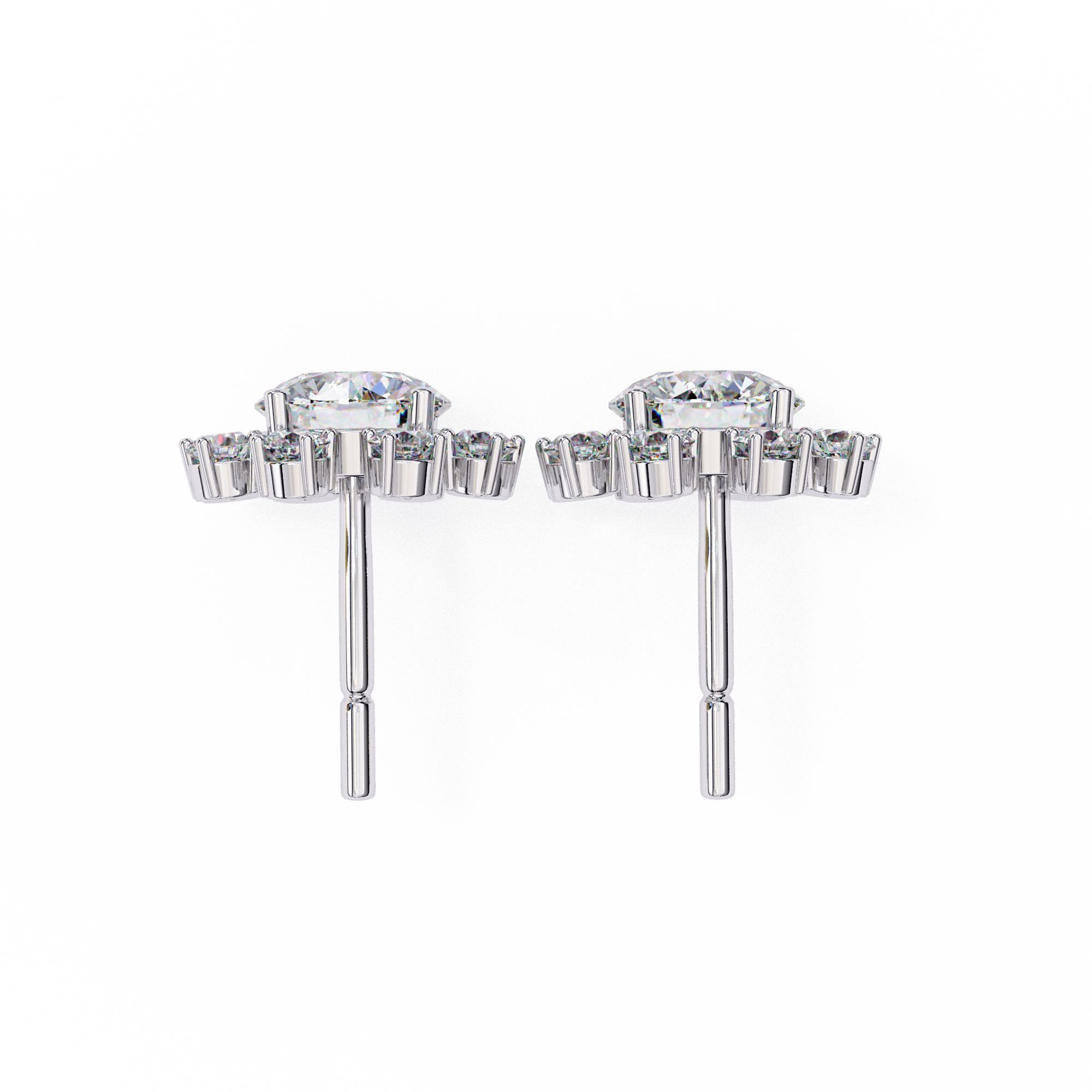 1.22ct Floral Halo Diamond Stud Earrings – Solitairekart