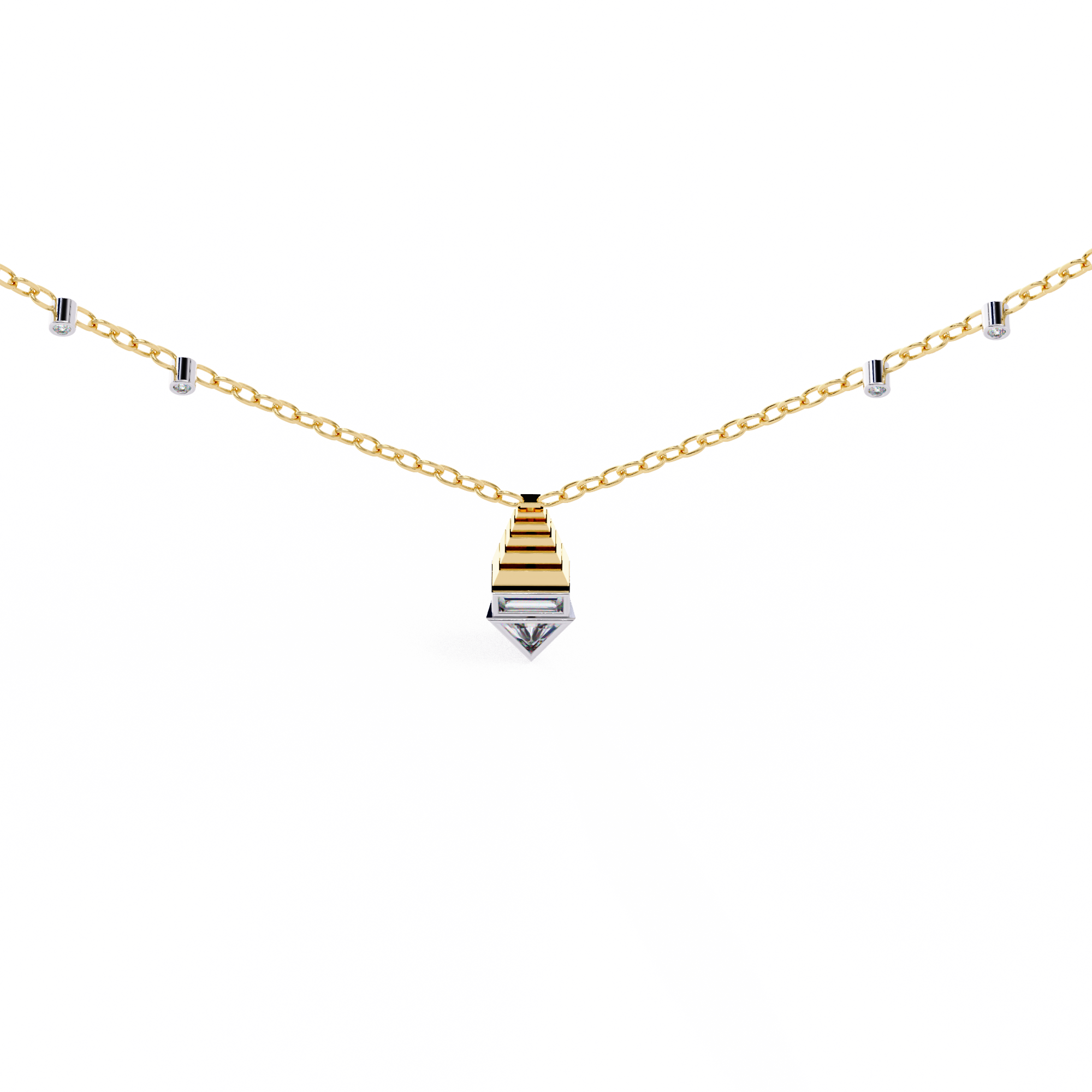 0.63 Carat Multi-Shape Lab-Grown Diamond Pendant Necklace – EF Color VS Clarity