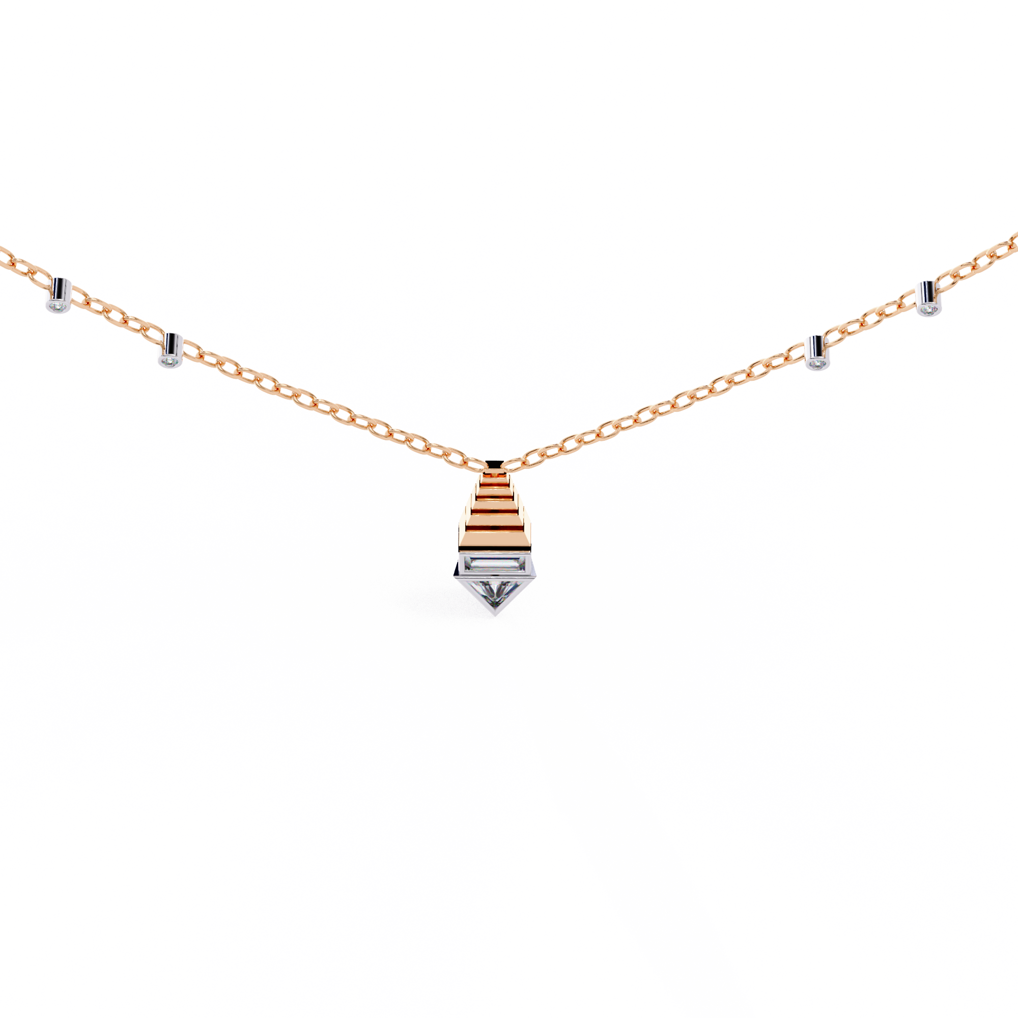 0.63 Carat Multi-Shape Lab-Grown Diamond Pendant Necklace – EF Color VS Clarity