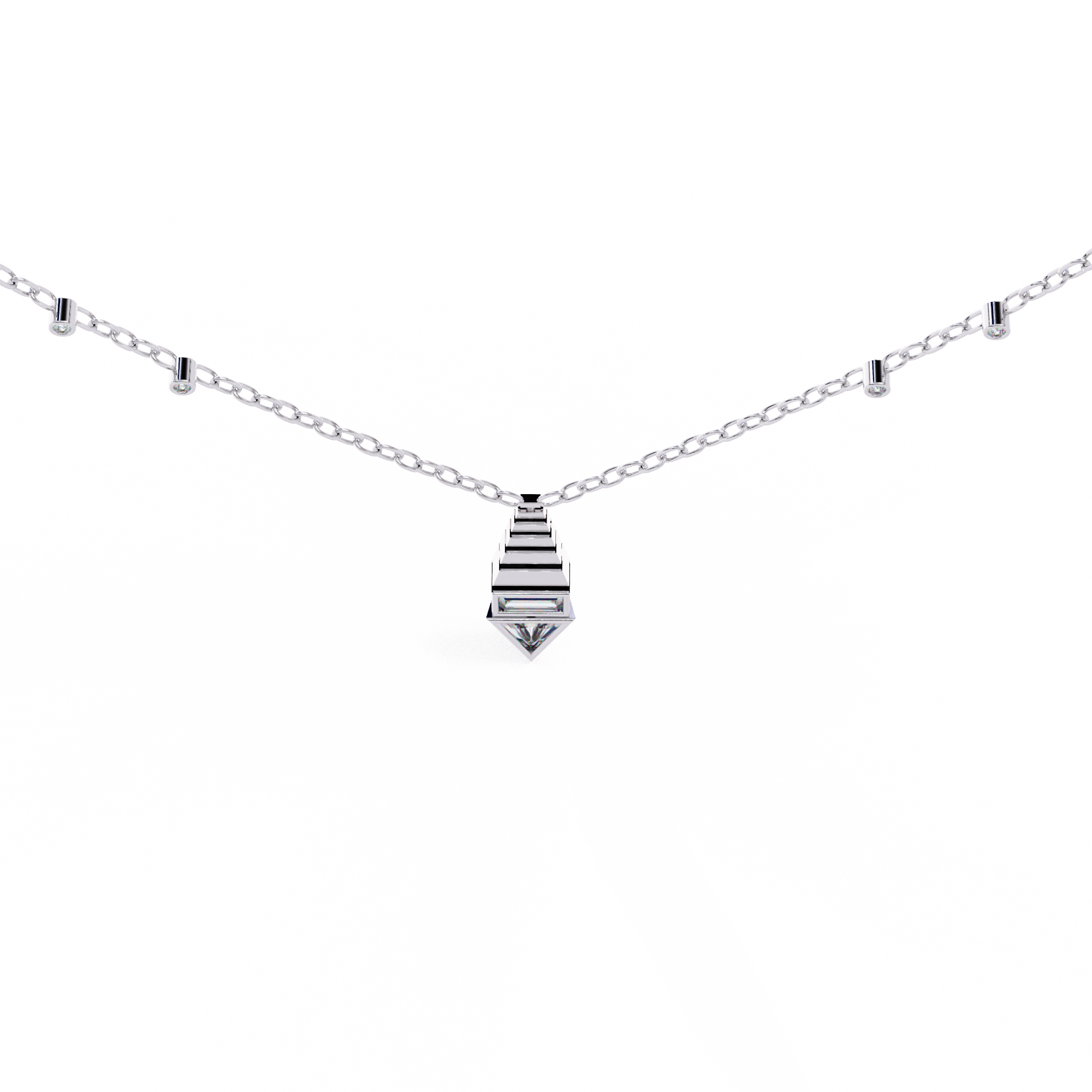 0.63 Carat Multi-Shape Lab-Grown Diamond Pendant Necklace – EF Color VS Clarity